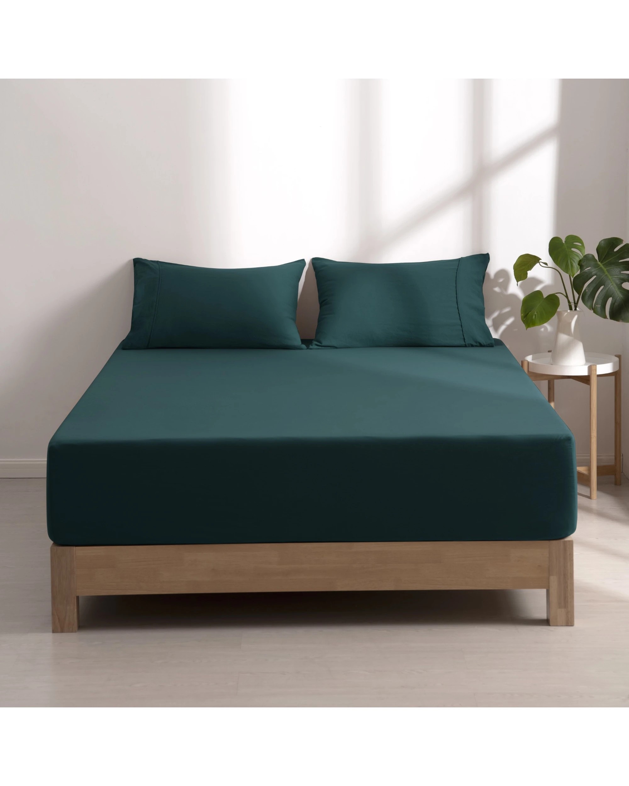 9 Dreamaker Superfine Washed Microfibre Combo Fitted Sheet Set - King Bed - Teal, 9 of 9