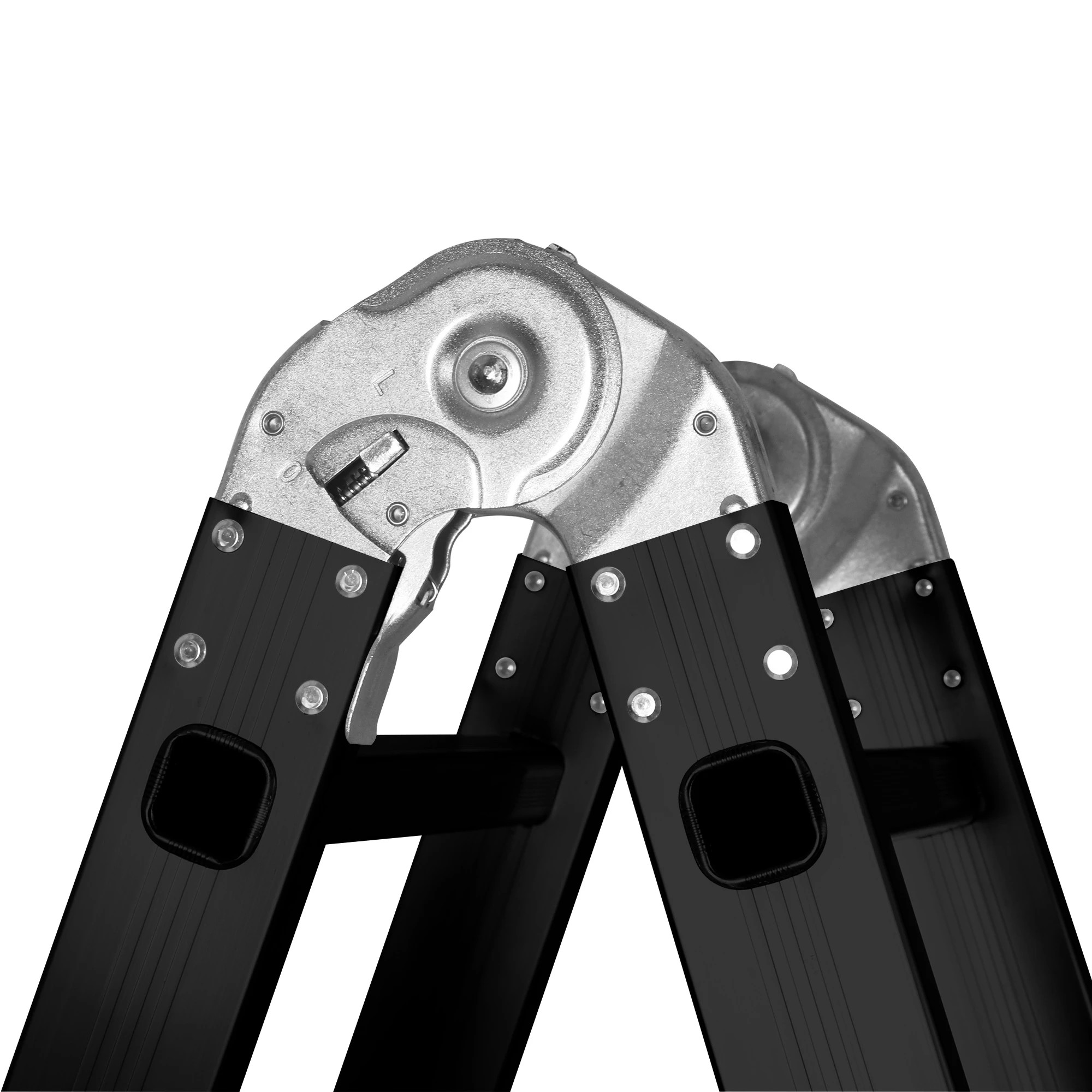 5 Traderight 4.7M Aluminium Portable Folding Ladder - Black, 5 of 5