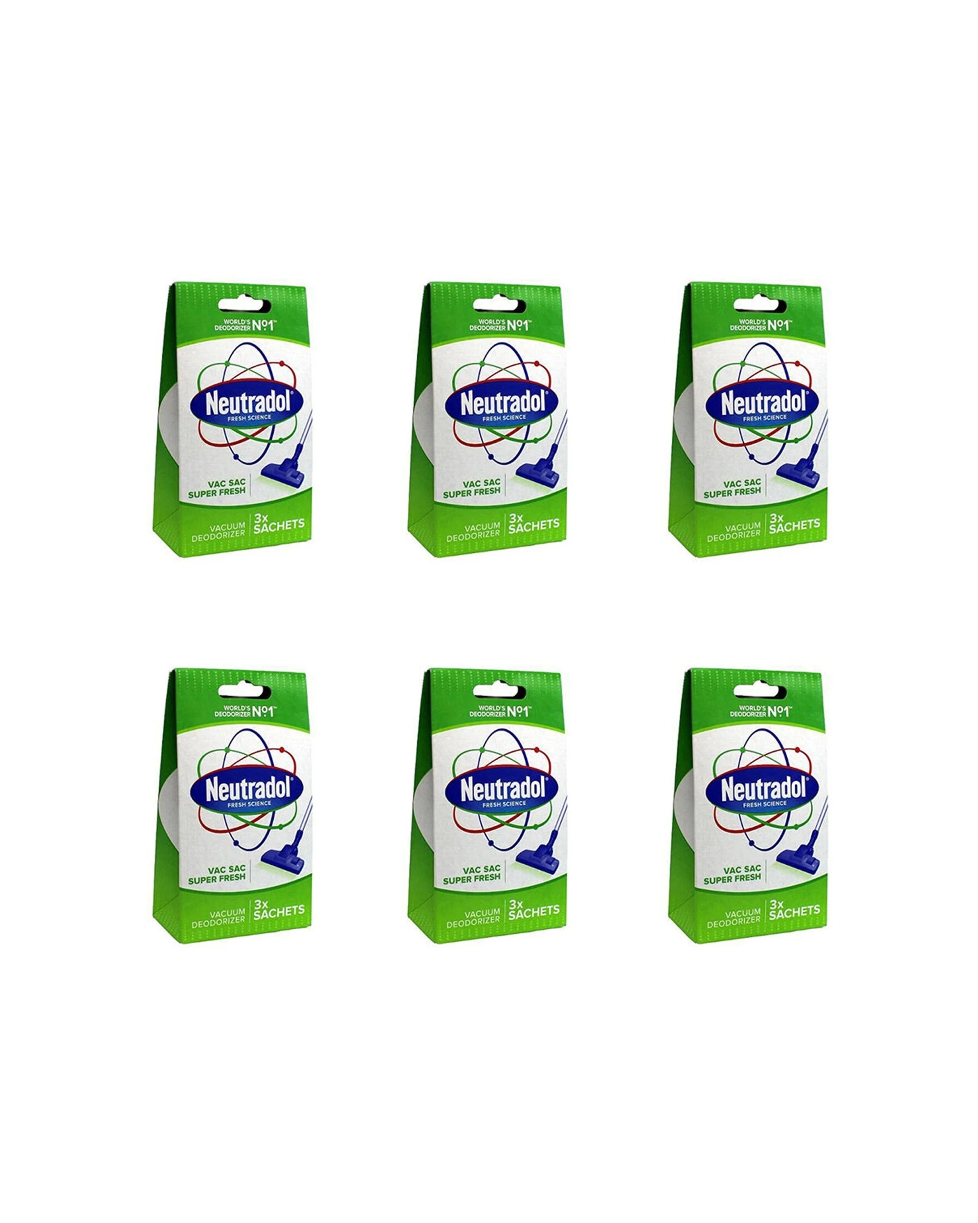 1 Neutradol 6PK Fresh Science Vac Sac Vacuum Carpet Deodoriser Super Fresh - White, 1 of 4