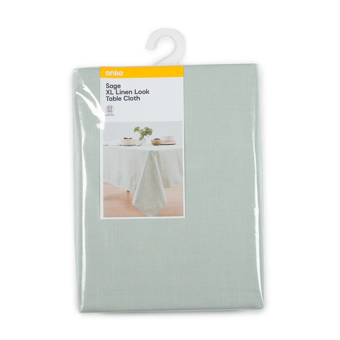 5 Sage Extra Large Linen Look Table Cloth, 5 of 5