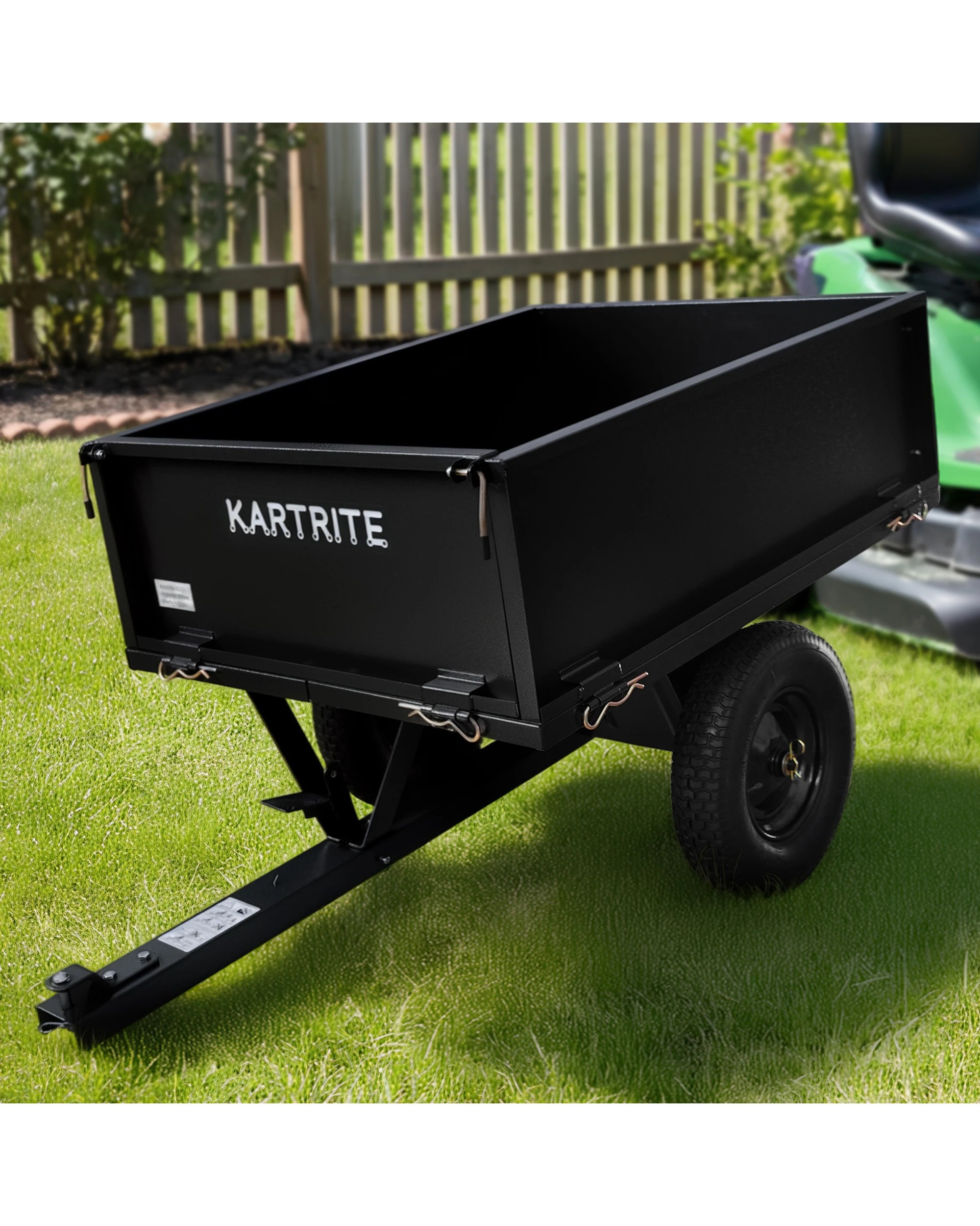 2 Kartrite Garden Heavy Duty Dump Cart 270kg Capacity Utility Tailgate Trailer - Black, 2 of 8