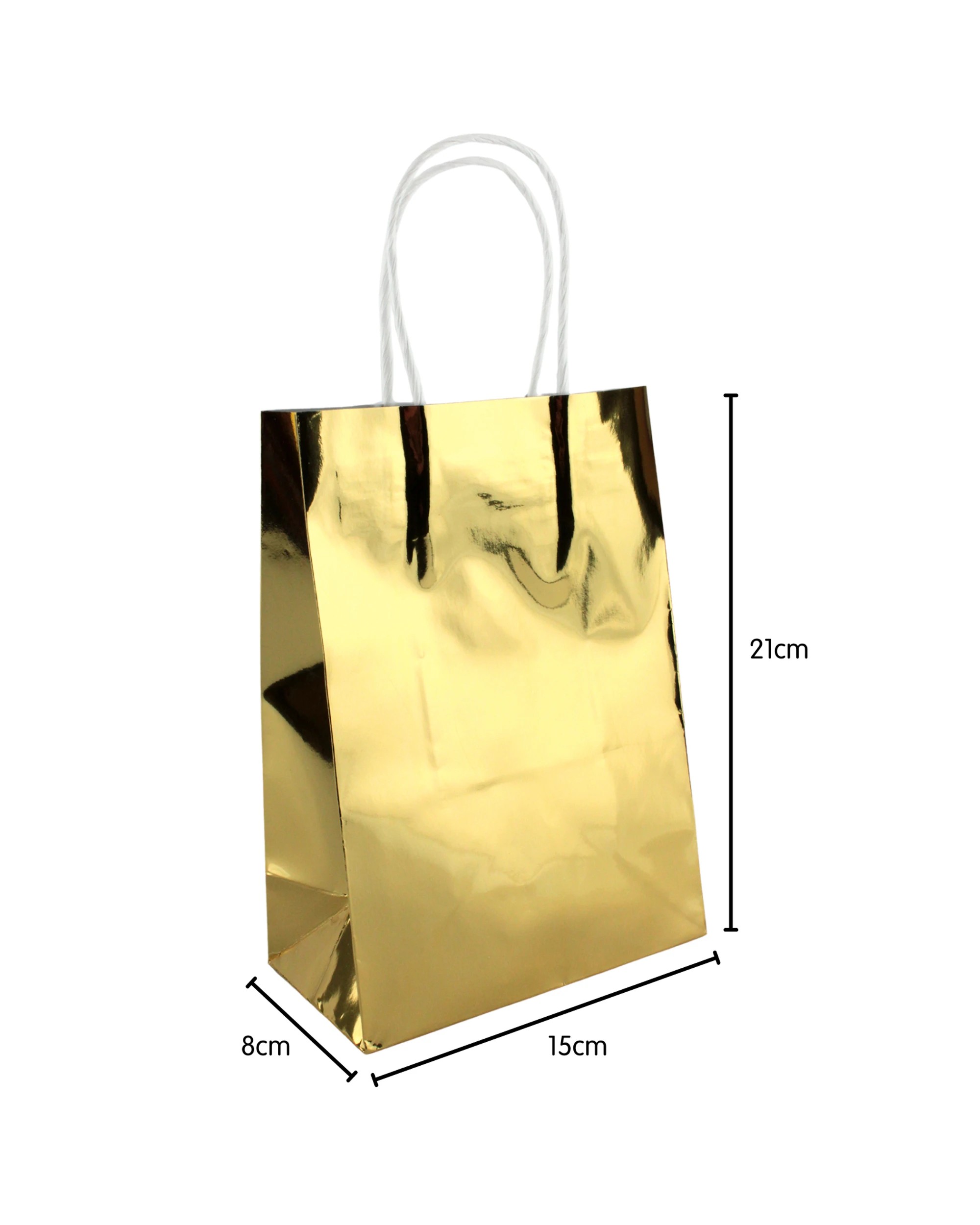 2 Party Maker Metallic Foil Paper Gift Bags Pack of 4 - Gold, 2 of 3
