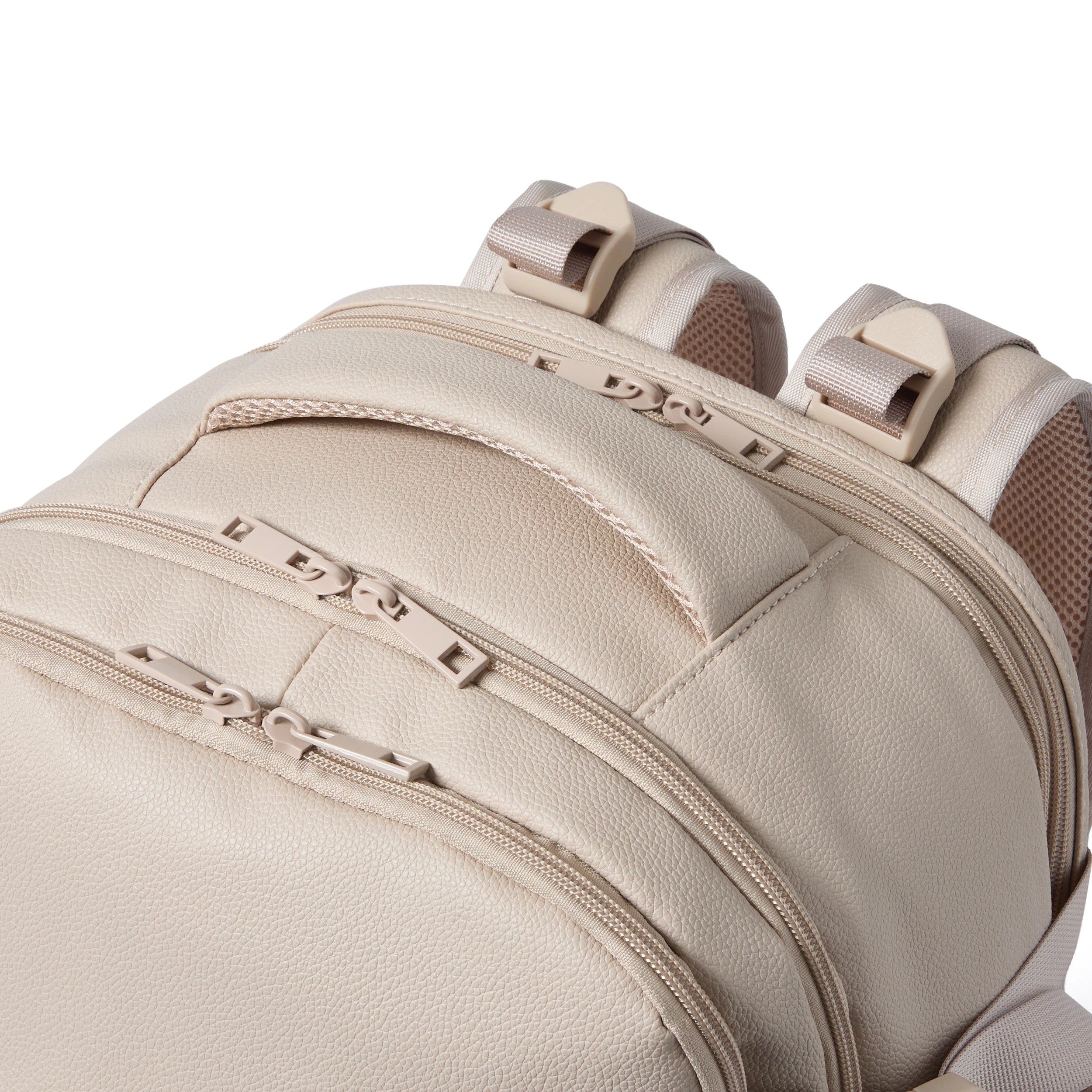 9 PU Expandable Travel Backpack - Beige, 9 of 10