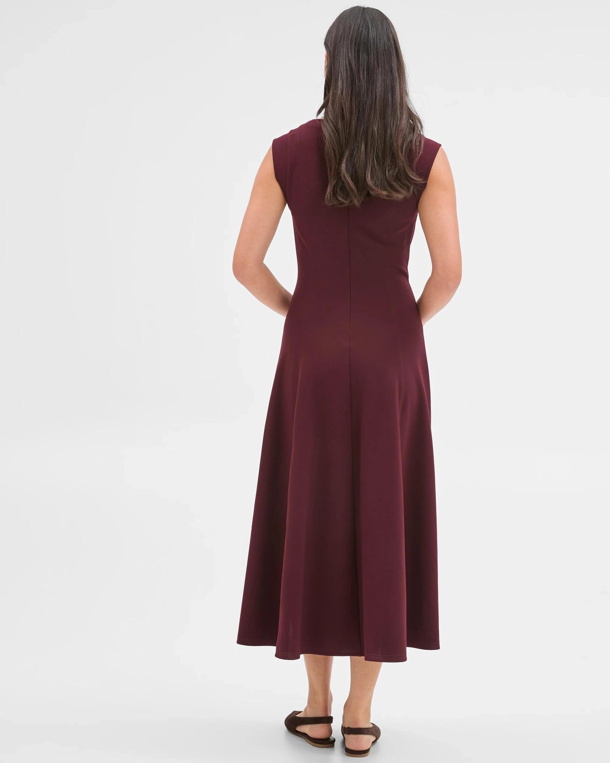 7 Preview Ponte Sleeveless Seamed A-Line Midi Dress PINIT, 7 of 7