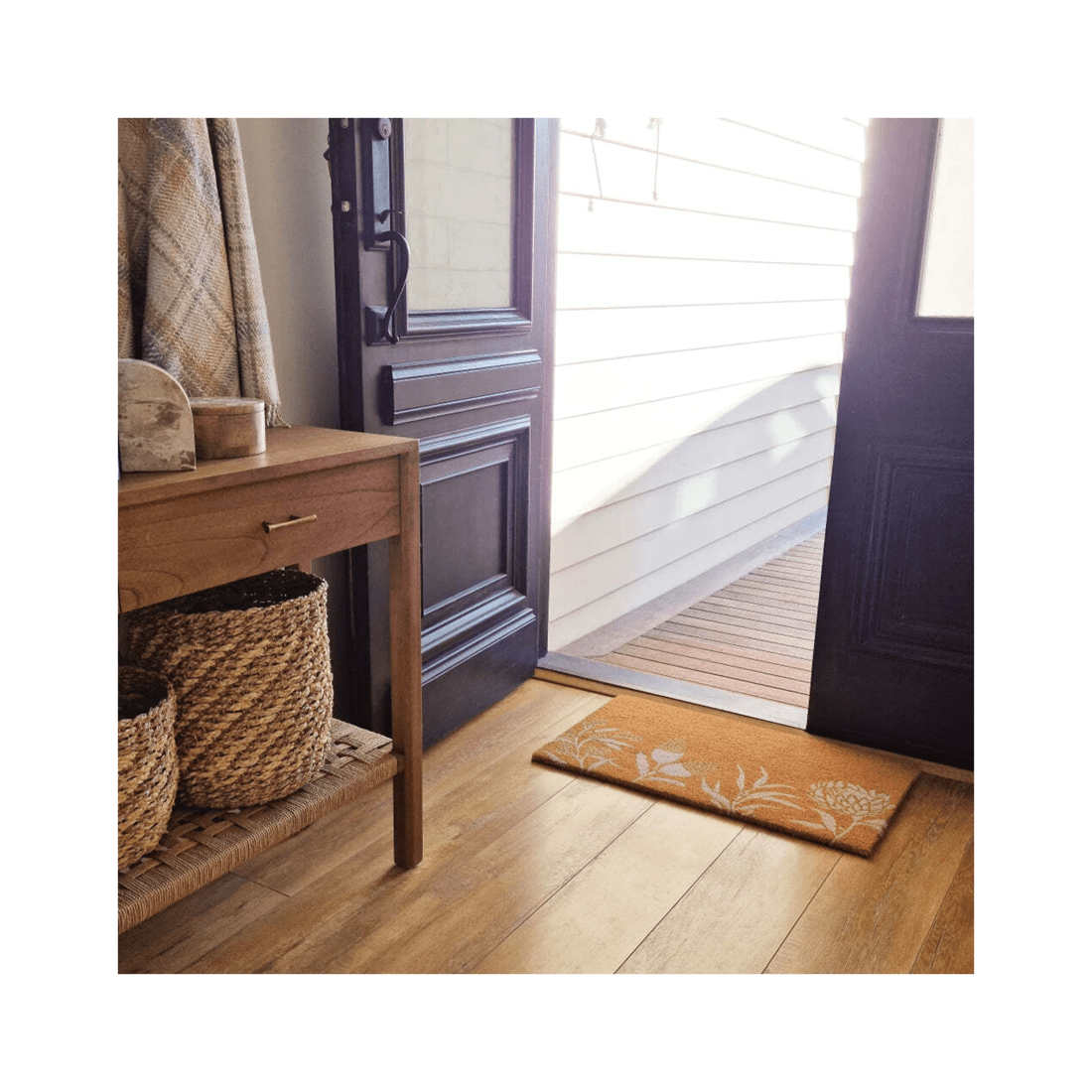 3 J.elliot Home Bindi 45x75cm Door Mat Floor Area Rug Pvc Backed Coir Rectangle
 - Natural, 3 of 3