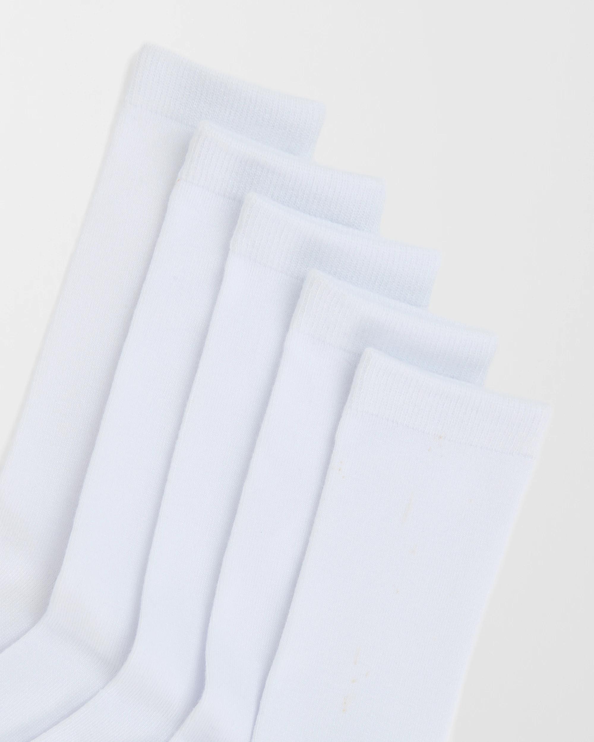 2 Maxx Bamboo 5 Pack Knee High School Socks WHITE, 2 of 3