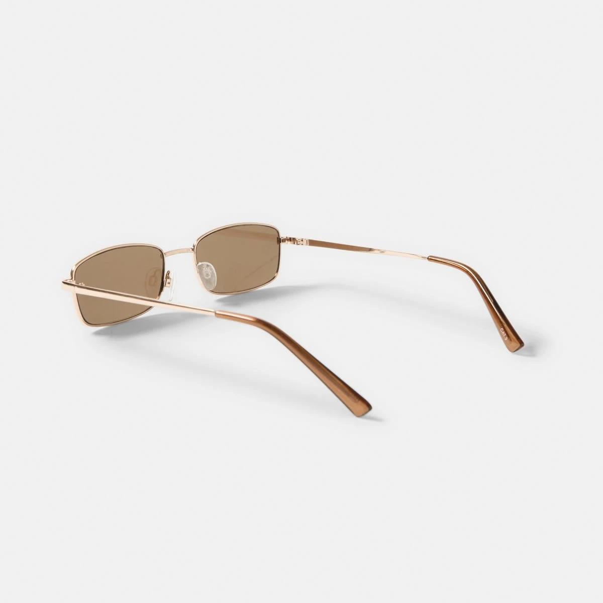 3 Rectangle Metal Sunglasses Gold, 3 of 6
