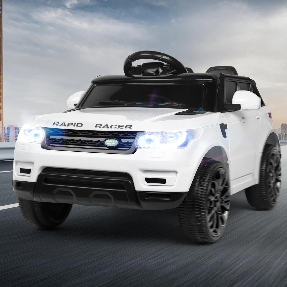 4 Alfordson Kids Ride On Car 12V Eletric Motor Remote Car Toy MP3 LED Light - White, 4 of 10