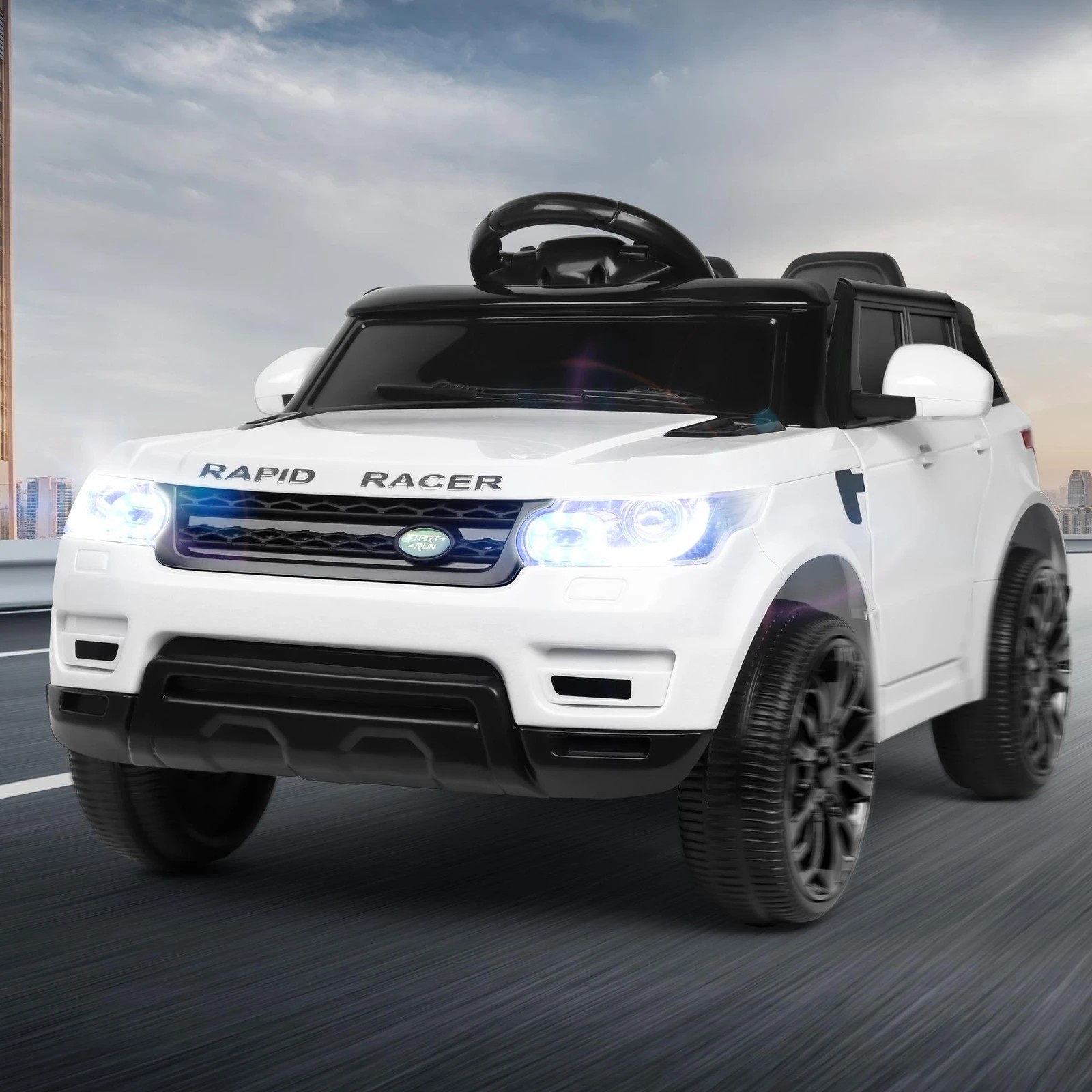 4 Alfordson Kids Ride On Car 12V Eletric Motor Remote Car Toy MP3 LED Light - White, 4 of 10