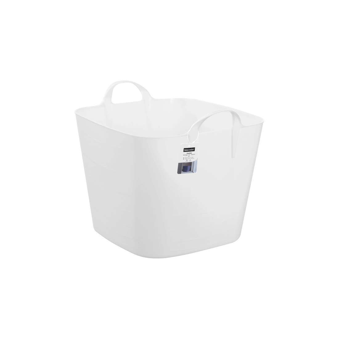 1 Boxsweden Square Flexible Tub 40l Storage Home Organiser With Handle.
 - White, 1 of 9