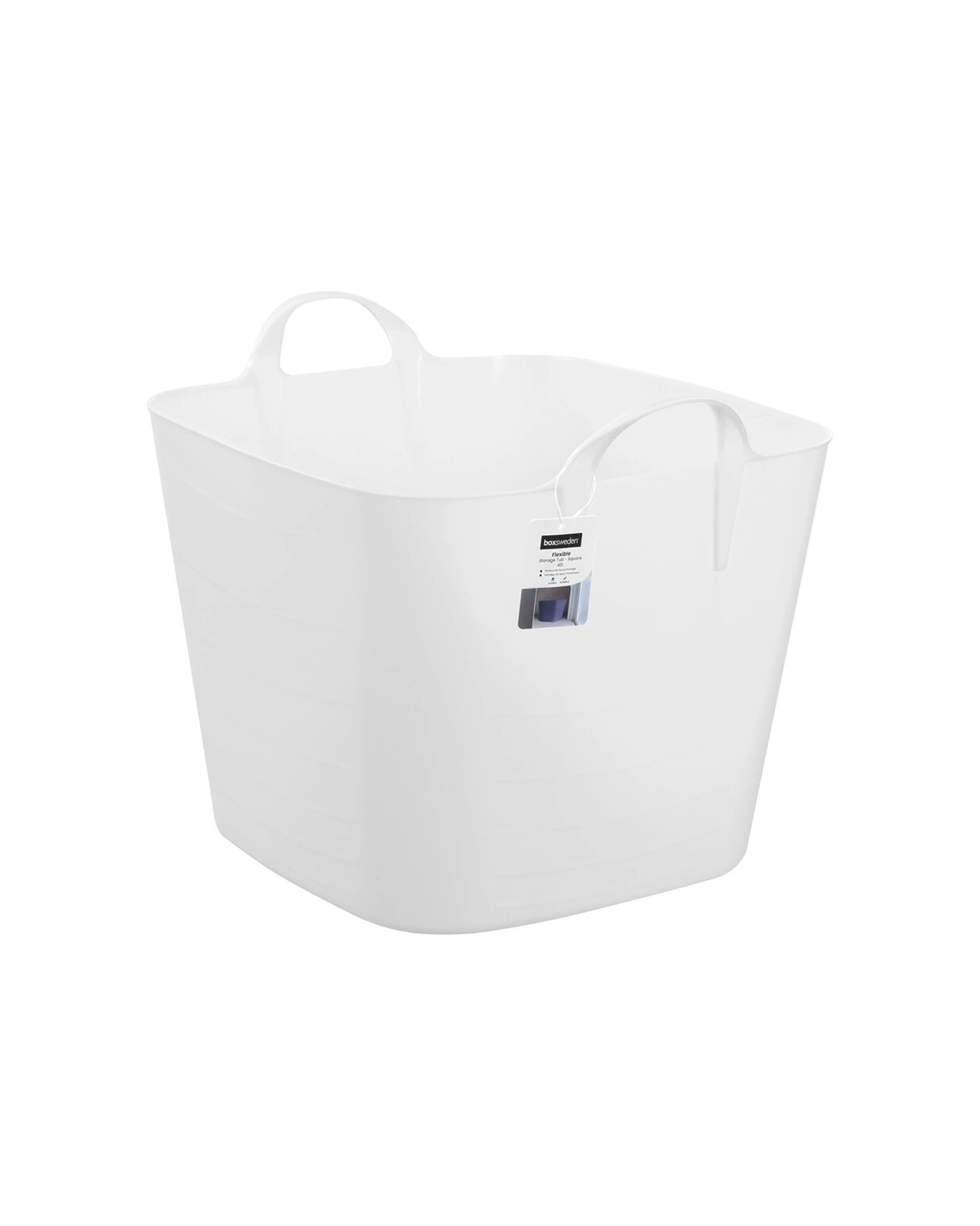 1 Boxsweden Square Flexible Tub 40l Storage Home Organiser With Handle - Assorted, 1 of 9
