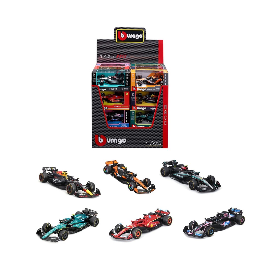 3 Bburago 1/43 Scale Race Formula Vehicle - Assorted, 3 of 4