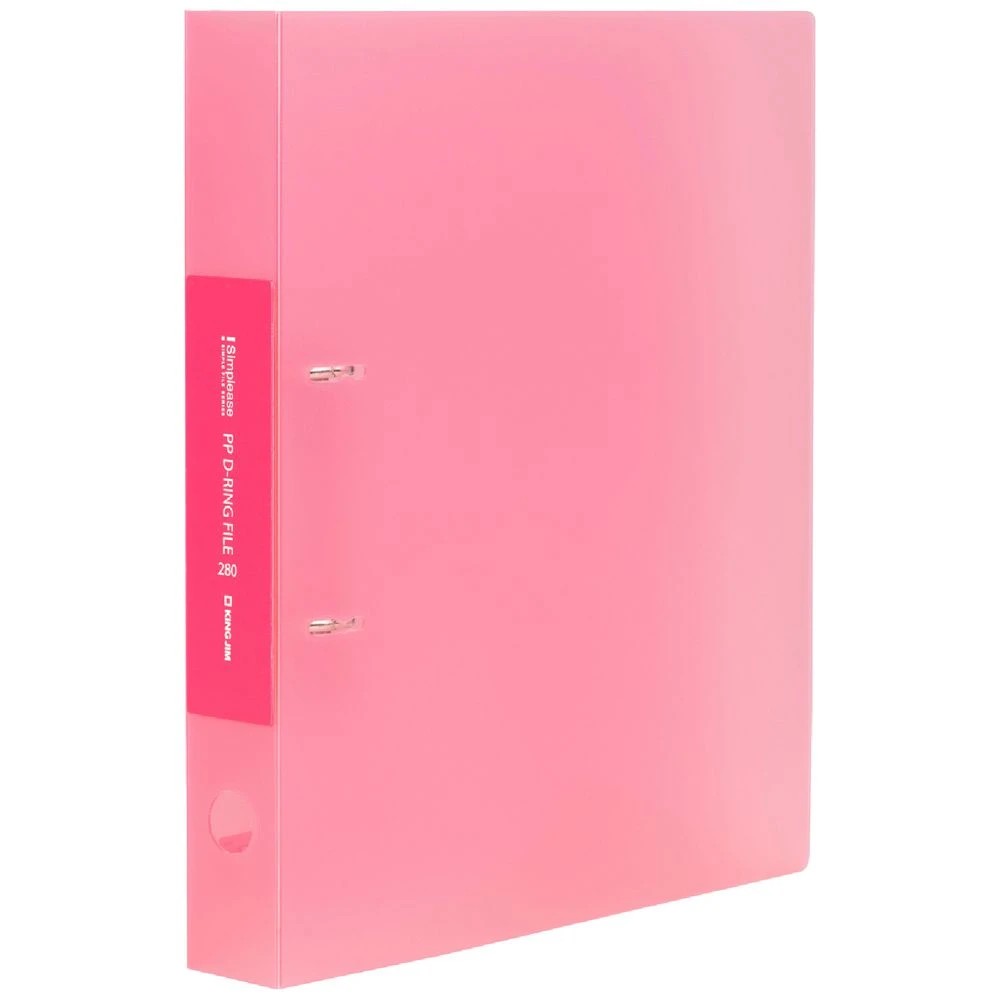 1 King Jim A4 2 D-Ring Simplease Binder 30mm Pink, 1 of 4
