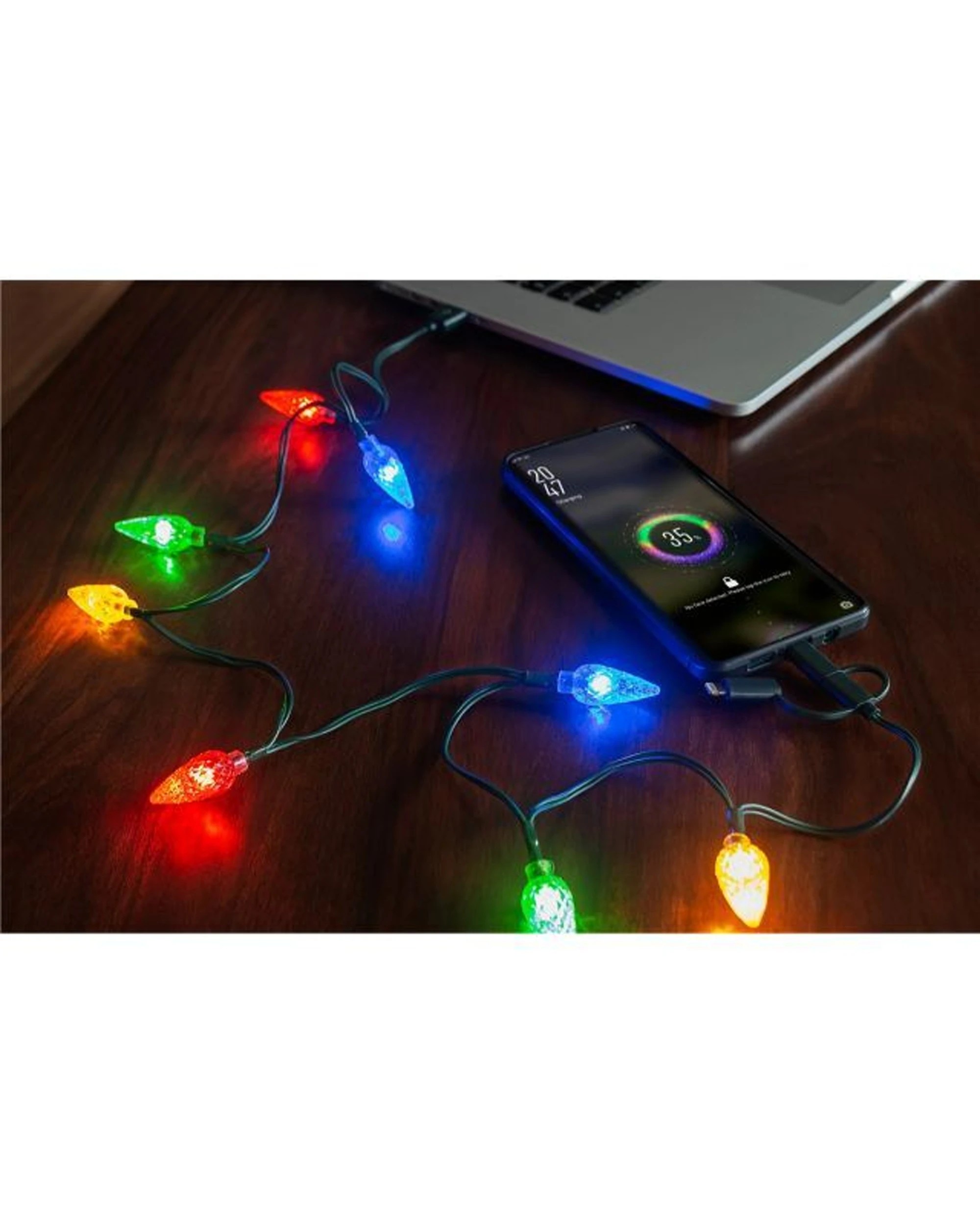 3 Goobay USB A To MicroUSB & USB C Charging Cable With LED Lights 0.9m - Multi, 3 of 3