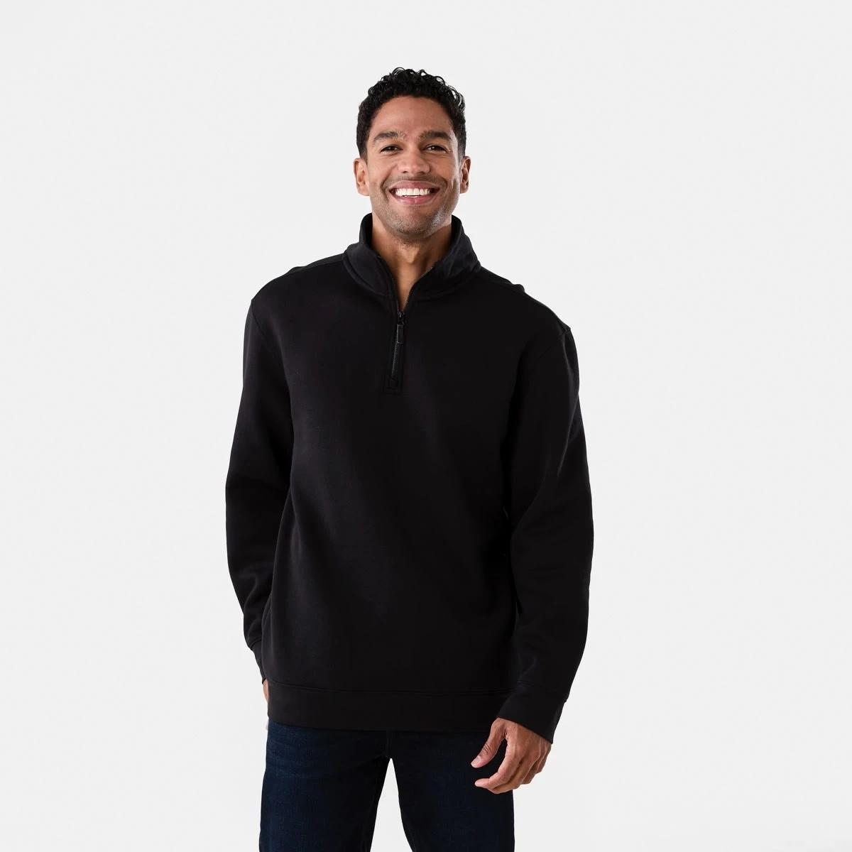 1 1/4 Zip Sweatshirt Black, 1 of 6