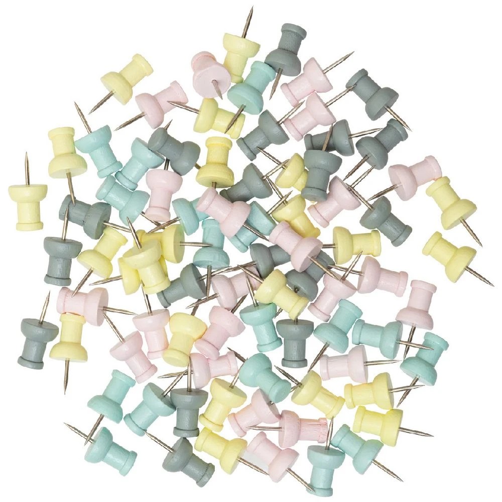 1 Otto Wooden Push Pins 80 Pack Pastel, 1 of 2