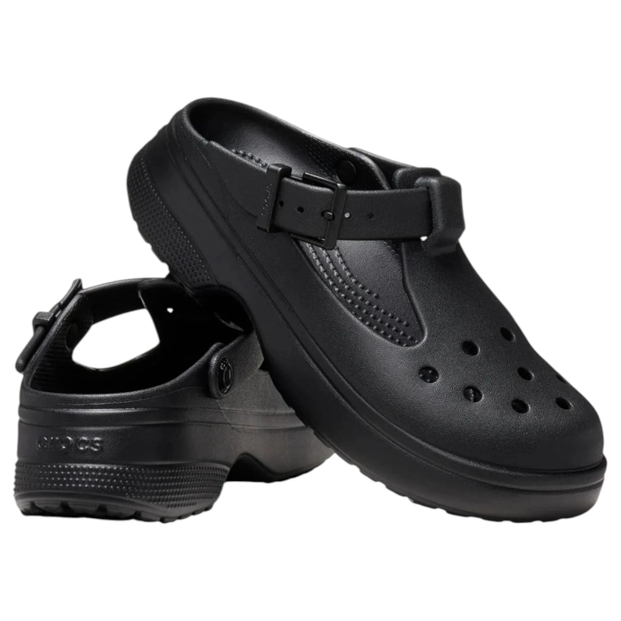 3 Crocs Unisex Classic Mary Jane Clogs Sandals BLACK, 3 of 6