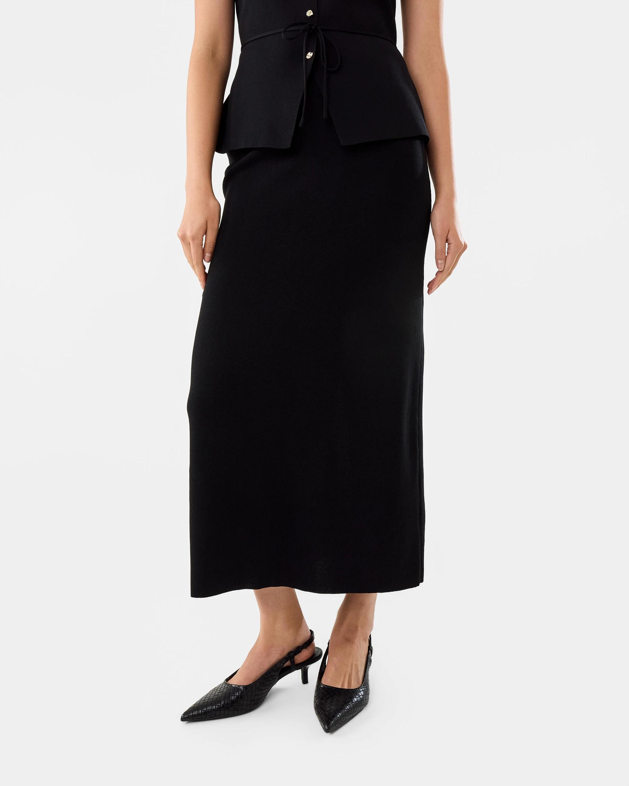 1 Rib Knit Skirt Black, 1 of 6