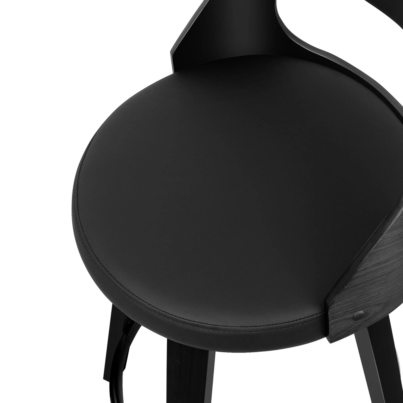 3 Alfordson 2x Swivel Bar Stools Eden Kitchen Wooden Dining Chair - Black, 3 of 10