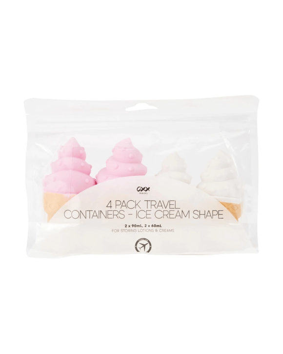 OXX Travel 4 Pack Travel Containers - Ice Cream Shape