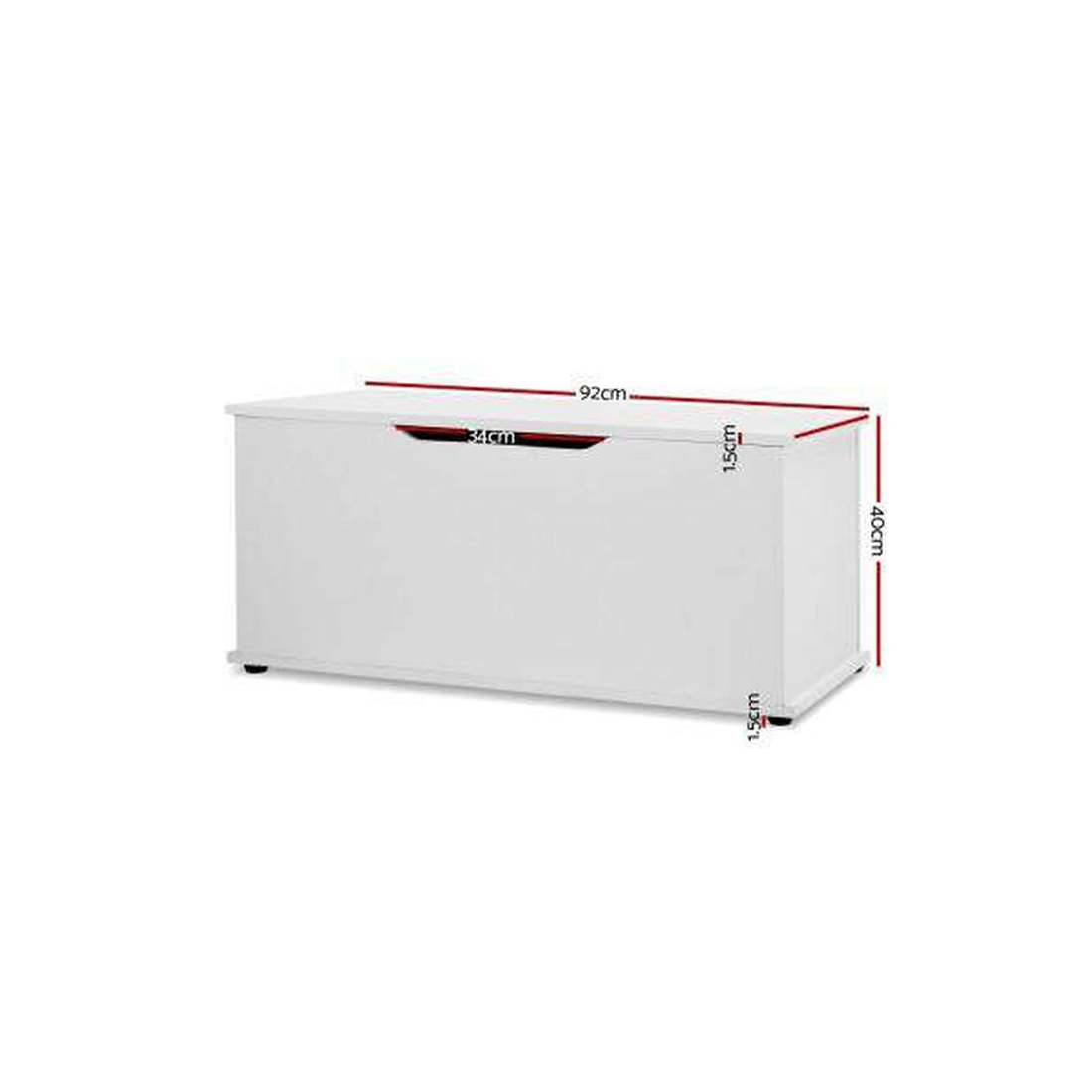 2 Artiss Keezi Kids Toy Storage Chest — White, 92 x 40 x 40 cm, Safety Hinges &amp; Floor Protectors - White, 2 of 7