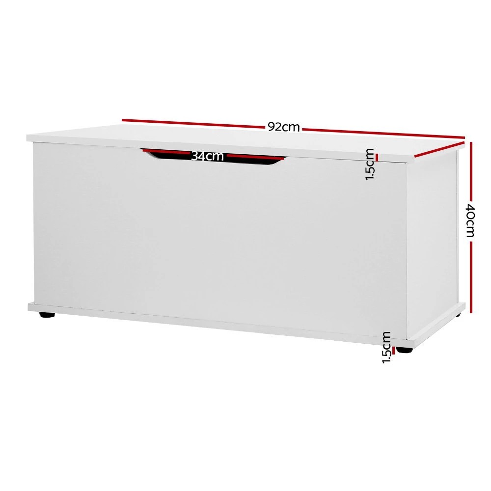 2 Keezi Kids Toy Box Chest Children Container Storage Clothes Organiser Cabinet - White, 2 of 7