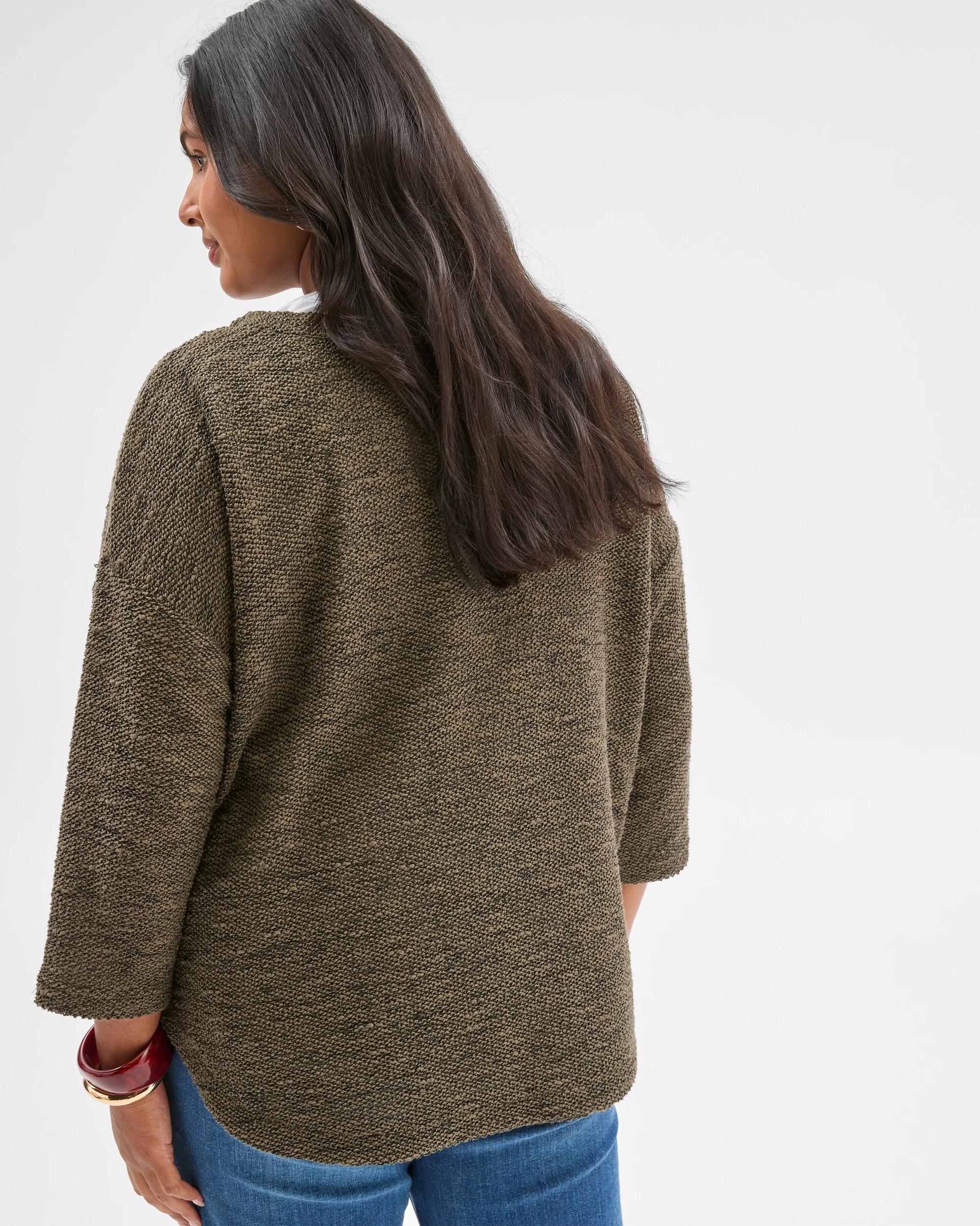 6 Target Curve Plus Size Australian Cotton Blend Curved Hem Textured Top OREGANO, 6 of 6
