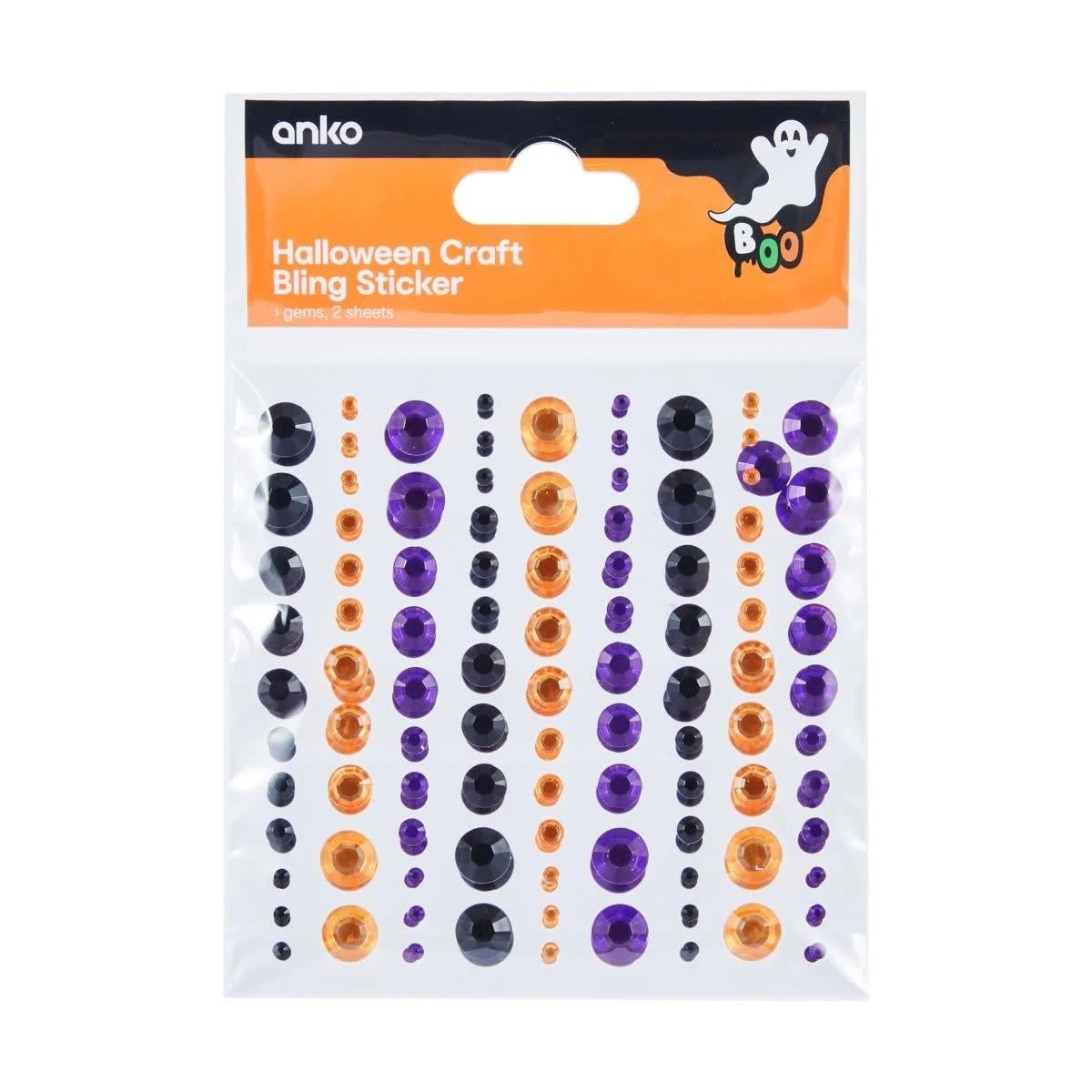 1 2 Pack Halloween Craft Bling Stickers - Gems, 1 of 2
