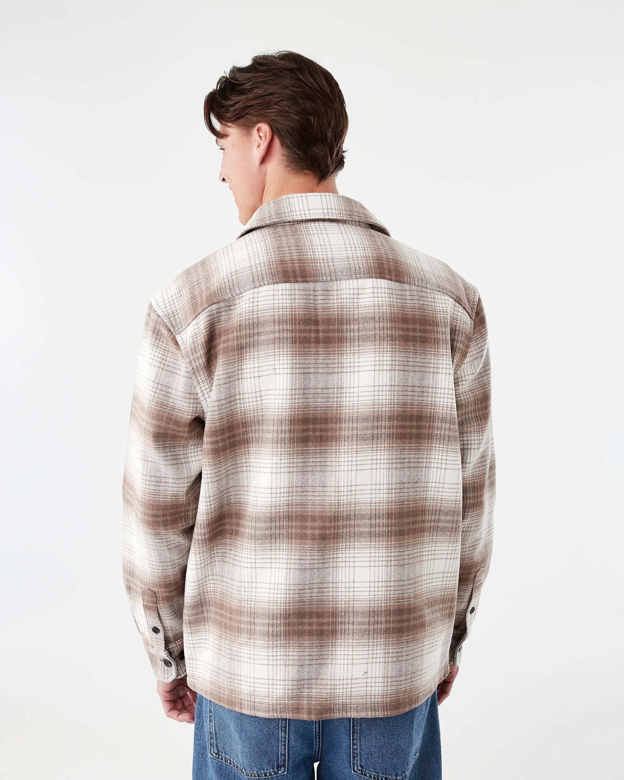 4 Long Sleeve Check Overshirt Brn Check, 4 of 9