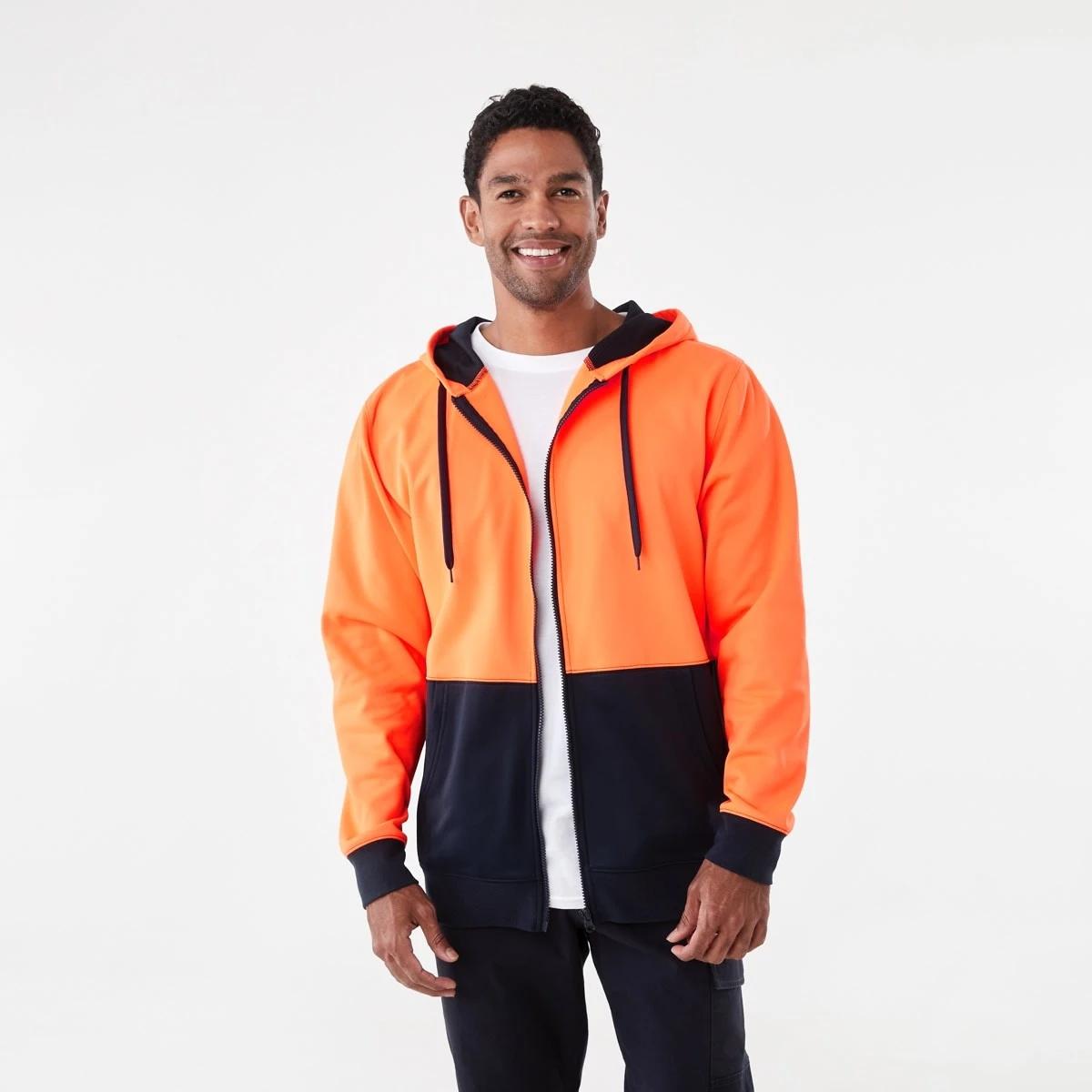 1 Hi-Visibility Zip Through Hoodie Orange, 1 of 7