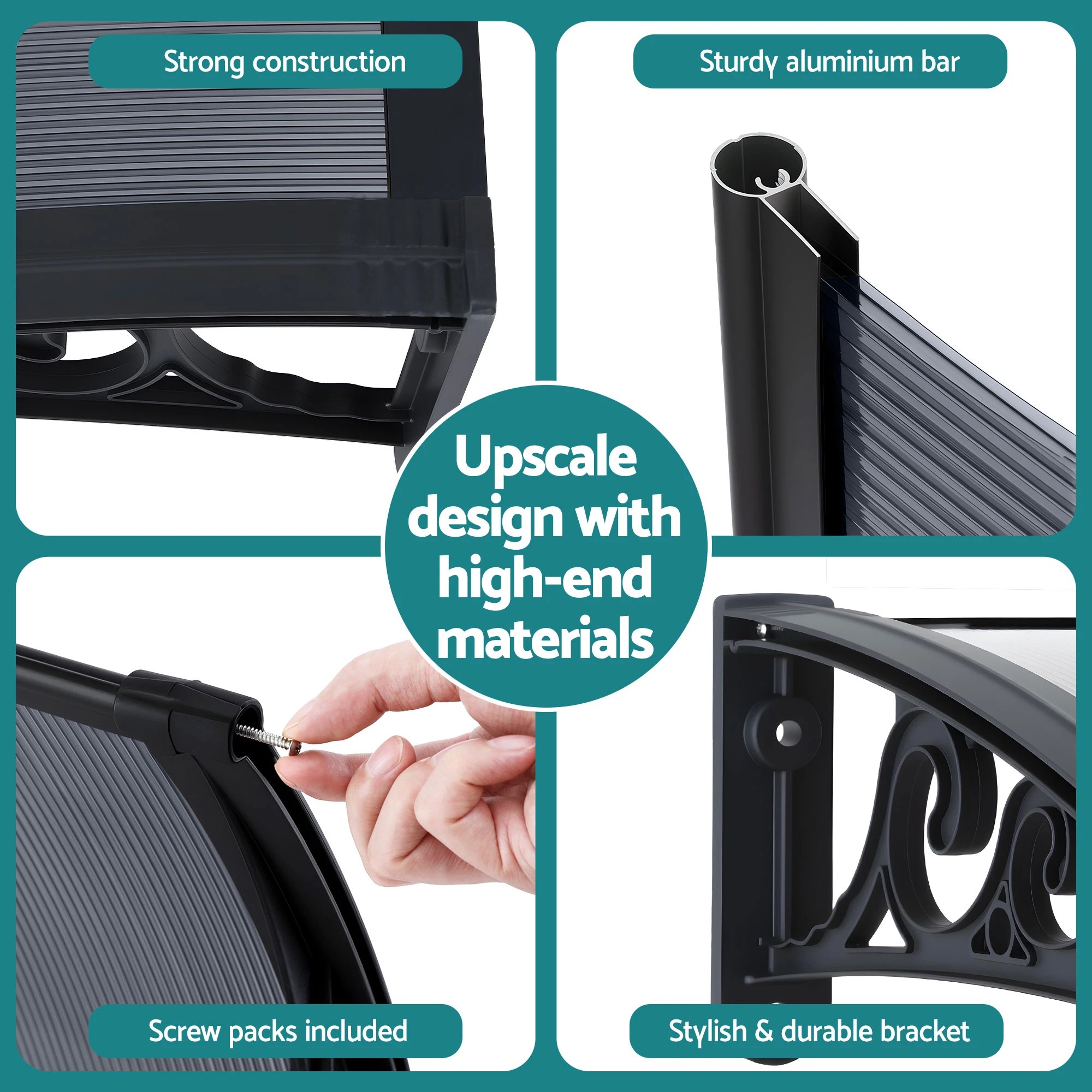 7 Instahut Window Awning Drainage 0.6mx0.6m Outdoor - Multi, 7 of 8