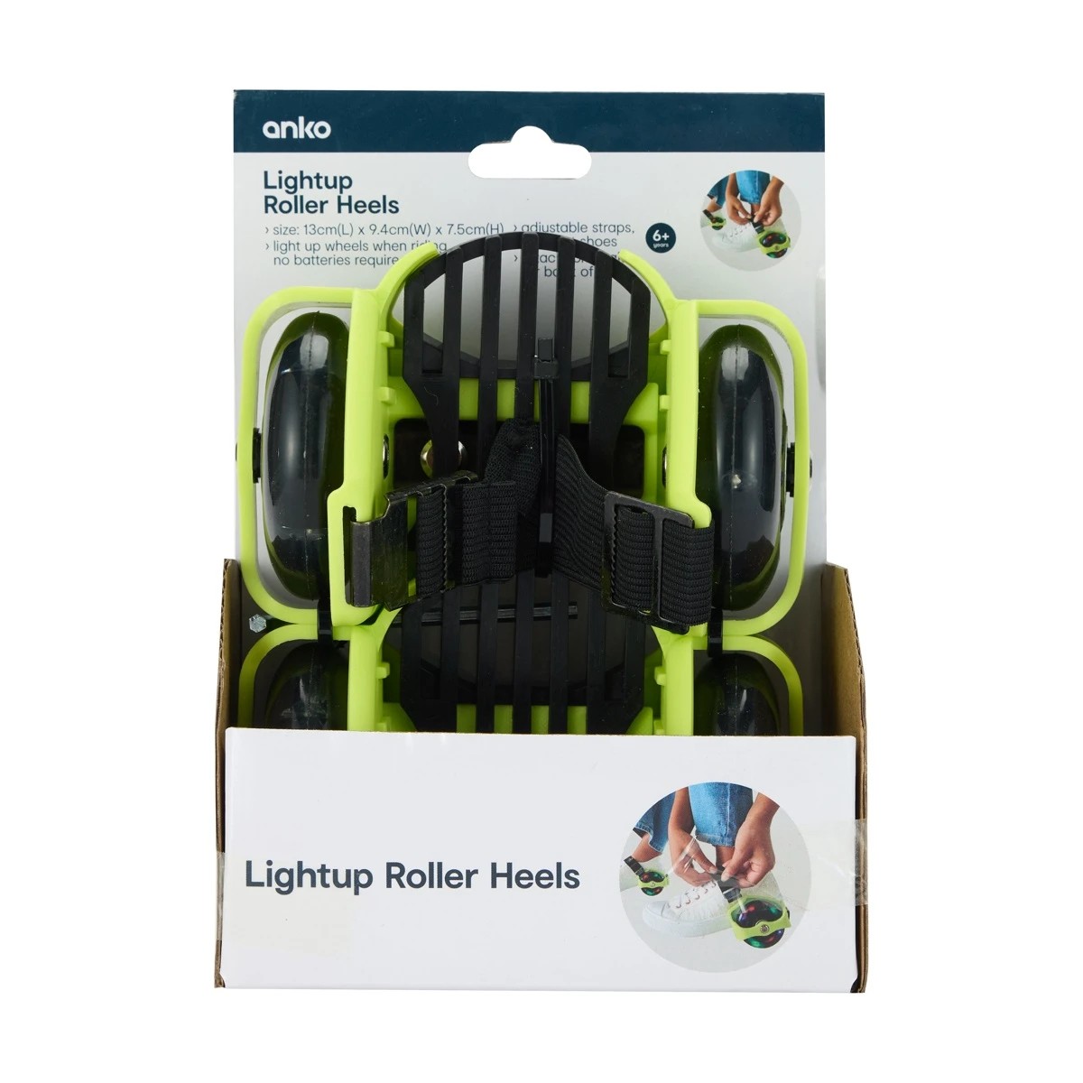 9 Lightup Roller Heels - Green, 9 of 9