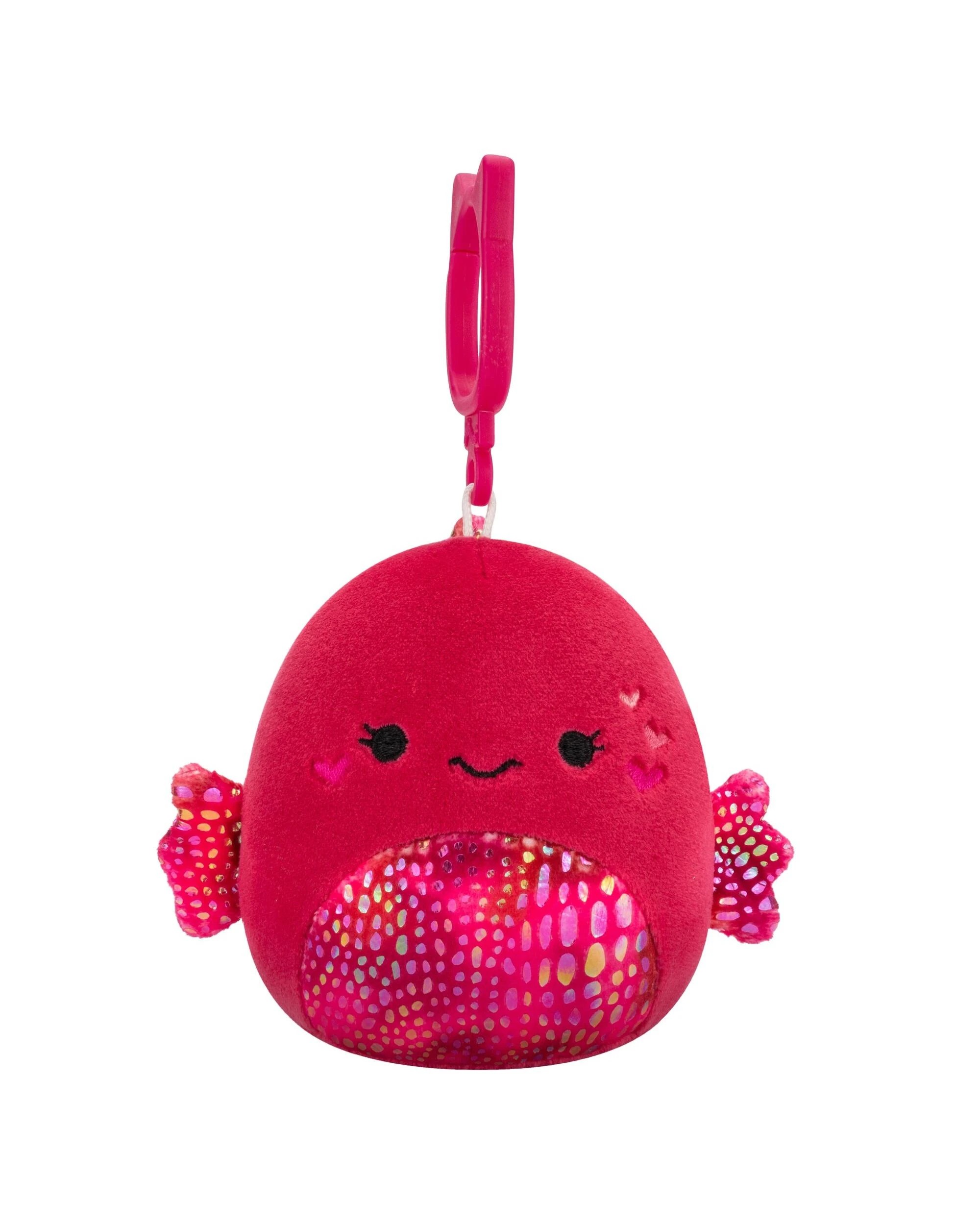1 Squishmallows Valentines Barella the Betta Fish 3.5 inch Clip-On Plush - Multi, 1 of 5