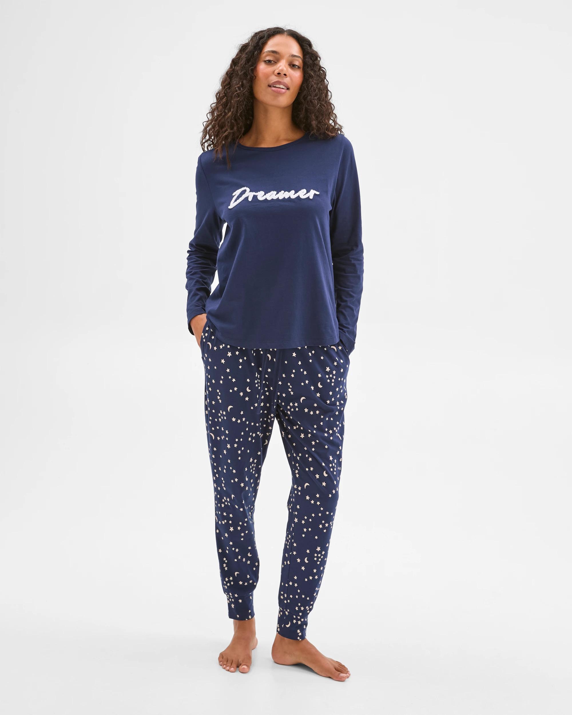 2 Target Woman Australian Cotton Long Sleeve Slogan Sleep T-Shirt CLOUDS, 2 of 6