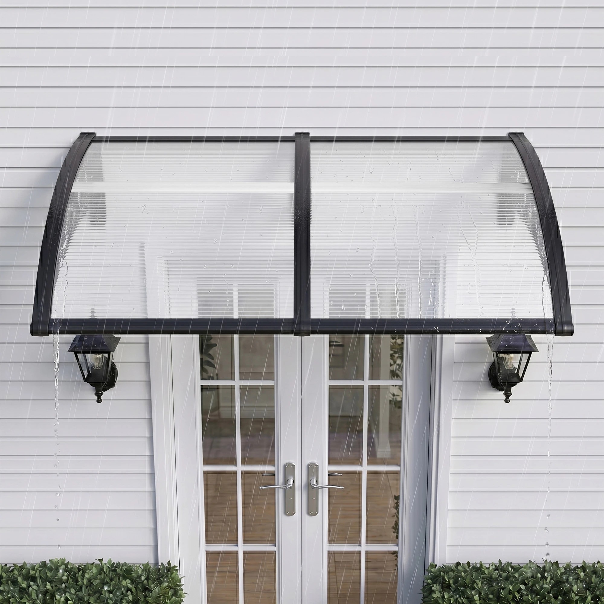 6 Instahut Window Door Awning 0.8mx2m - Clear, 6 of 10