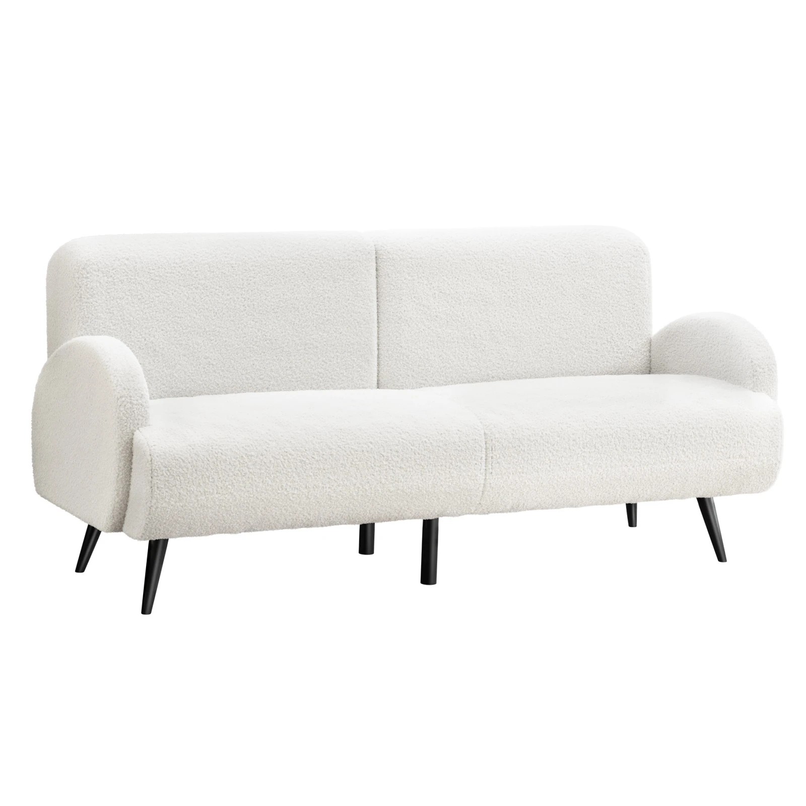 1 Oikiture Boucle Sofa Luxury 3 Seater Couch Fleece Chair Office Lounge
 - White, 1 of 10