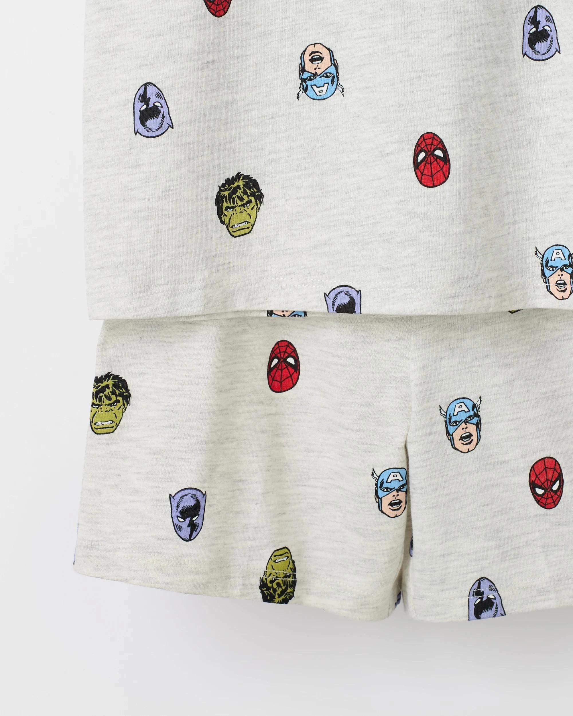 2 Marvel Australian Cotton Younger Boys 2 Pack Short Pyjama Set MULTI, 2 of 3