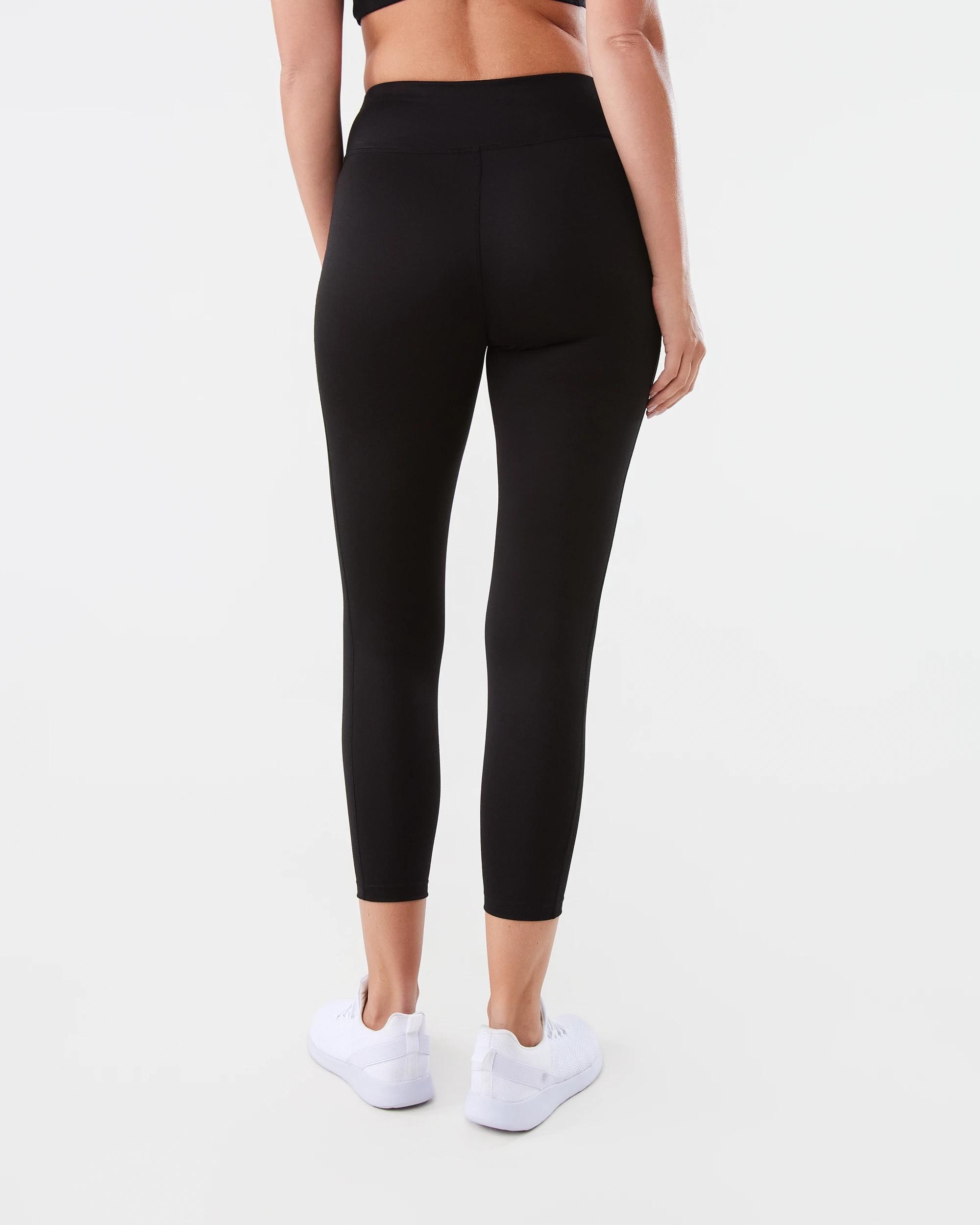 3 Active Womens Full Length Core Everyday Comfort Leggings BLACK, 3 of 5