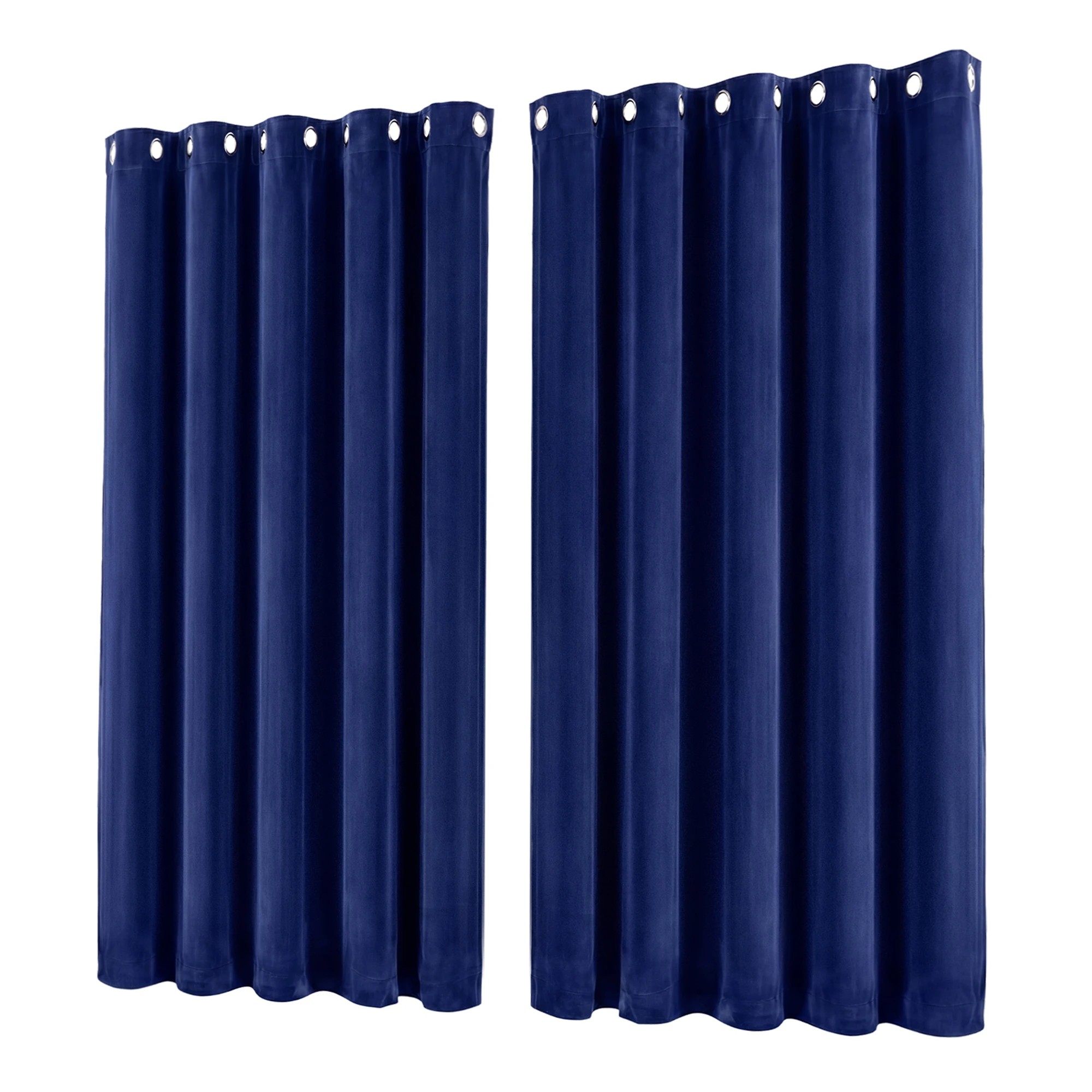 2 Marlow Velvet Blackout Curtains 2-Panel Room Darkening Eyelet Curtains 132x213cm, 2 of 8