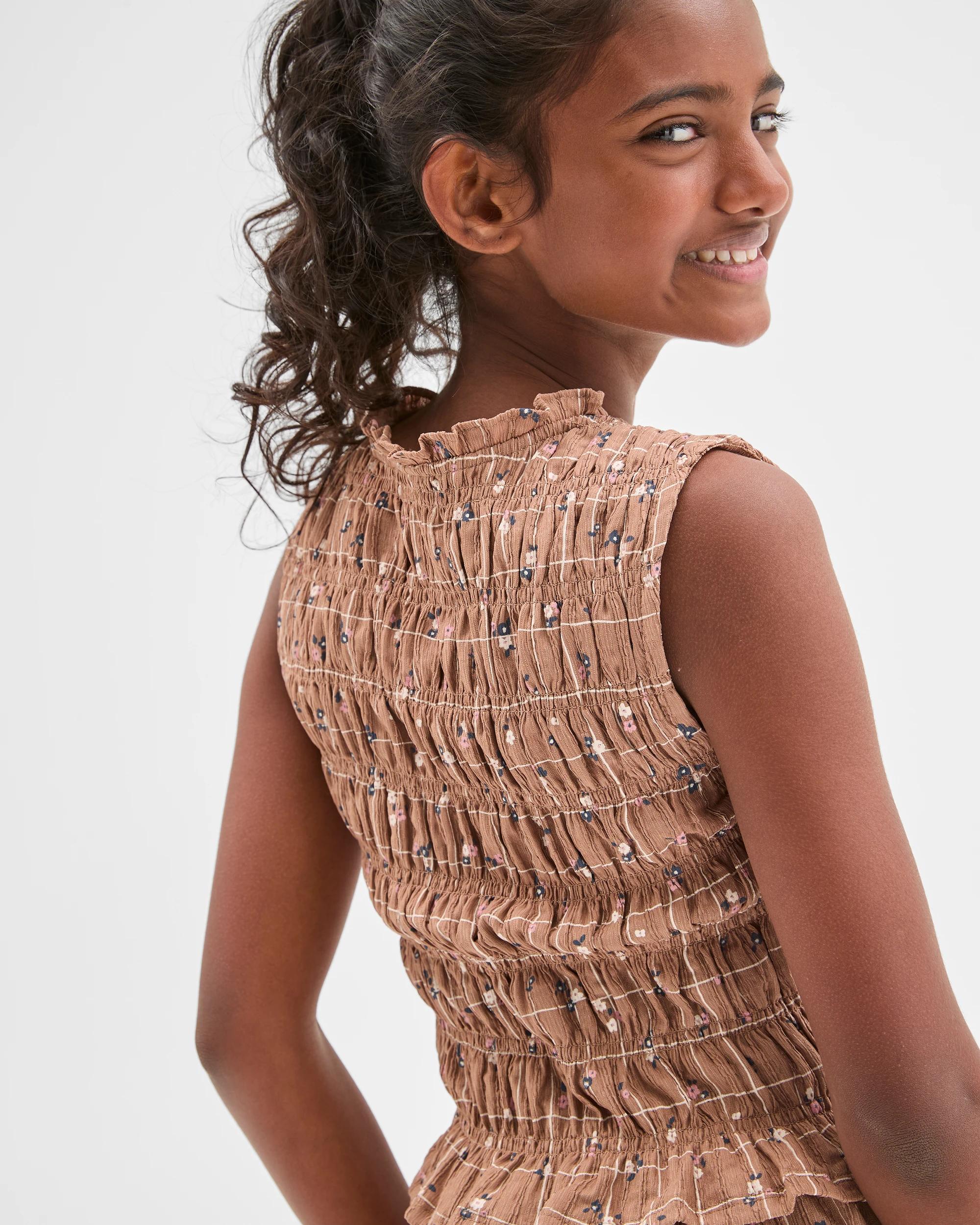 5 Target Kids Textured Knit Tank Top CHECK BROWN, 5 of 7