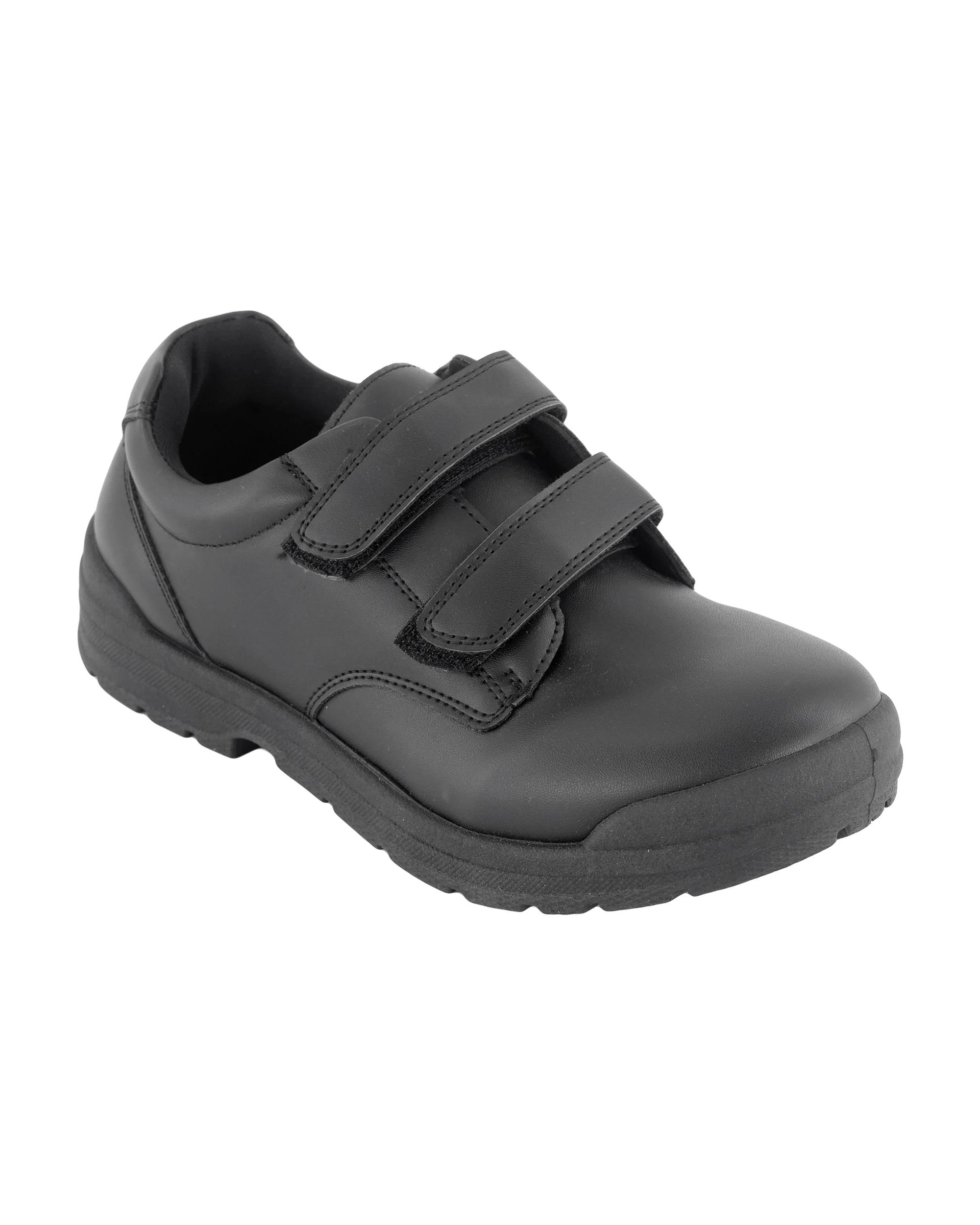 1 Senior Dean Double Strap School Shoes Black, 1 of 5