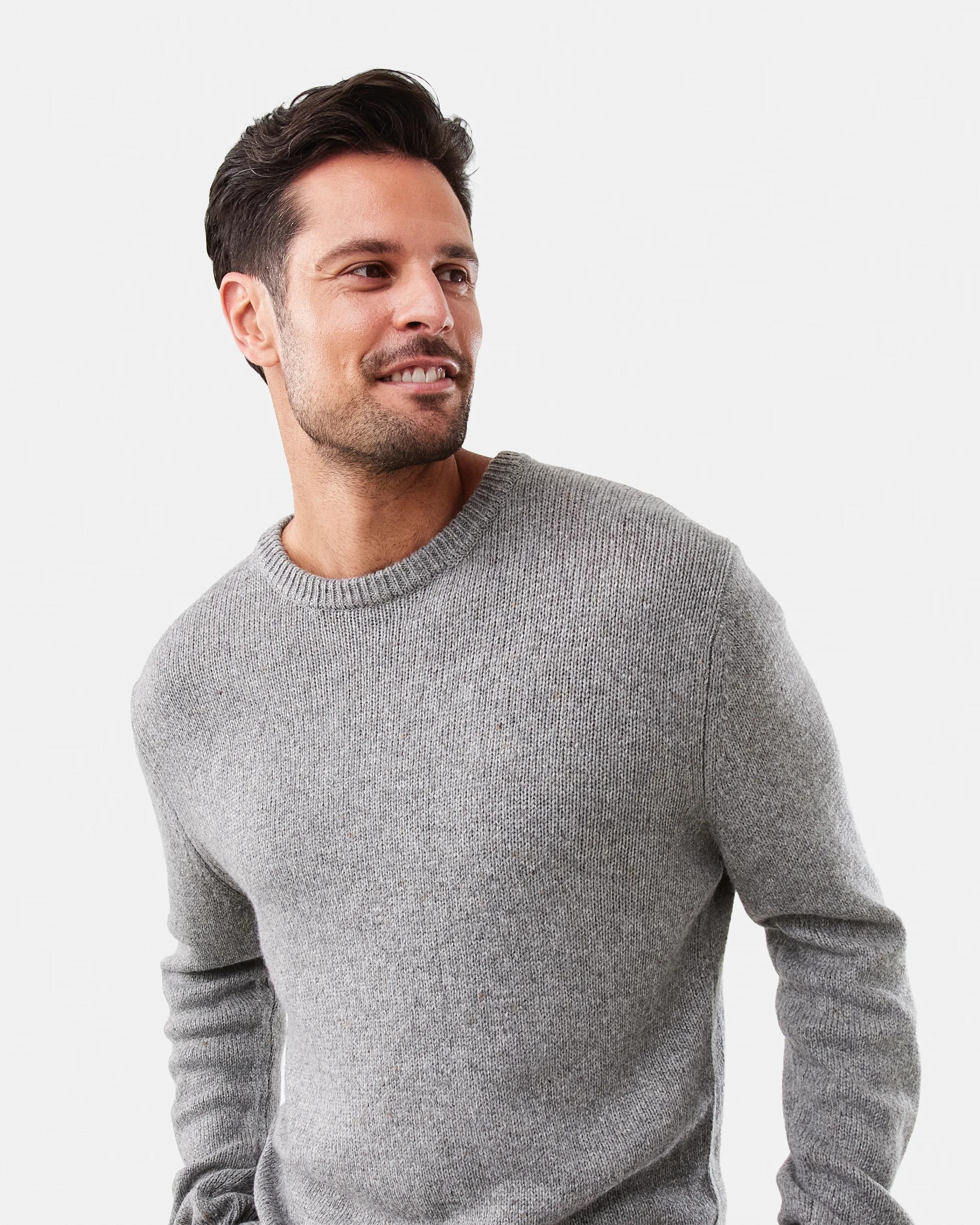 5 Crew Neck Knit Jumper Grey Marle, 5 of 7