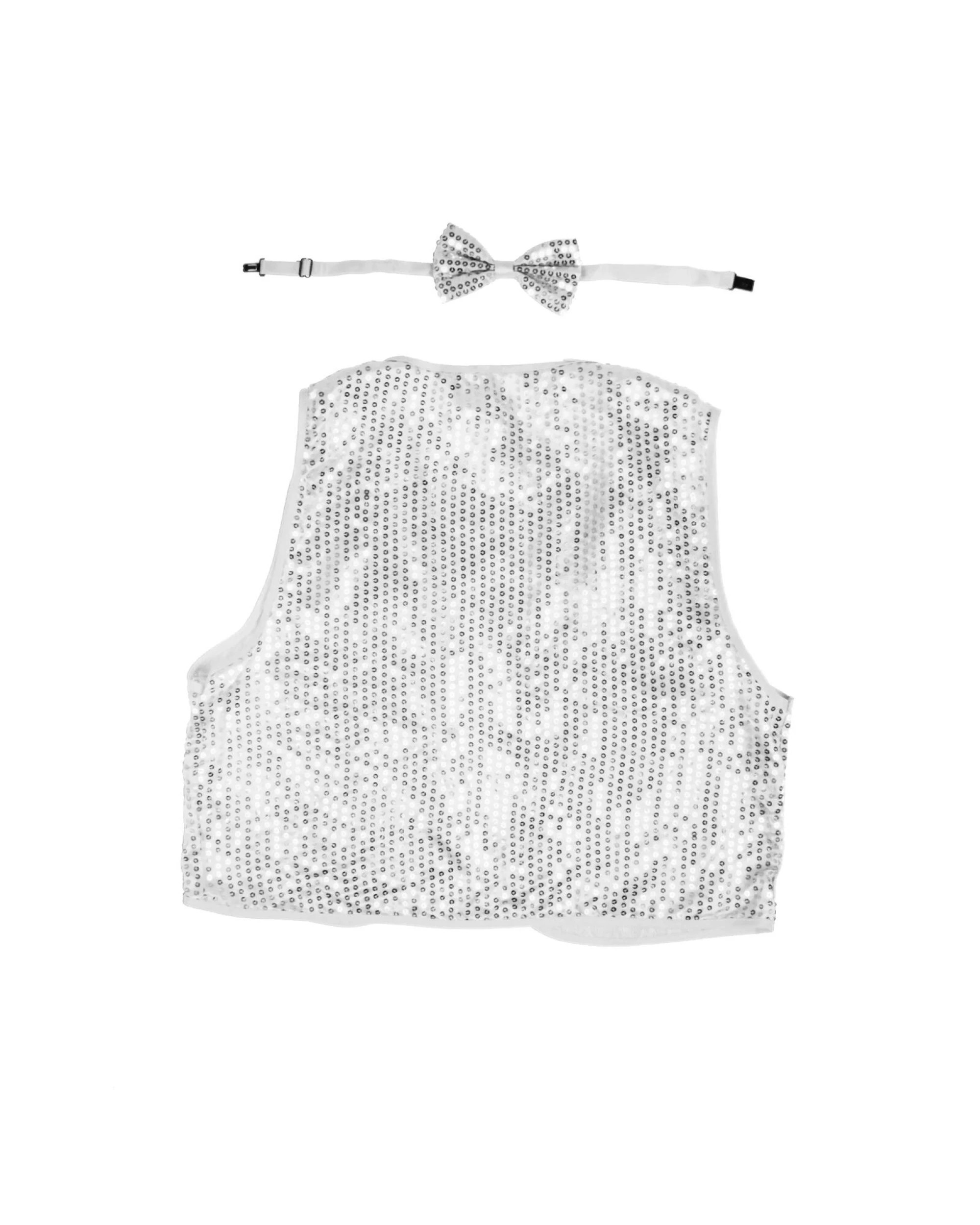 2 BR Costumes Kids Sequin Bow Tie Vest Set for 80s Party Dress Up, 2 of 2