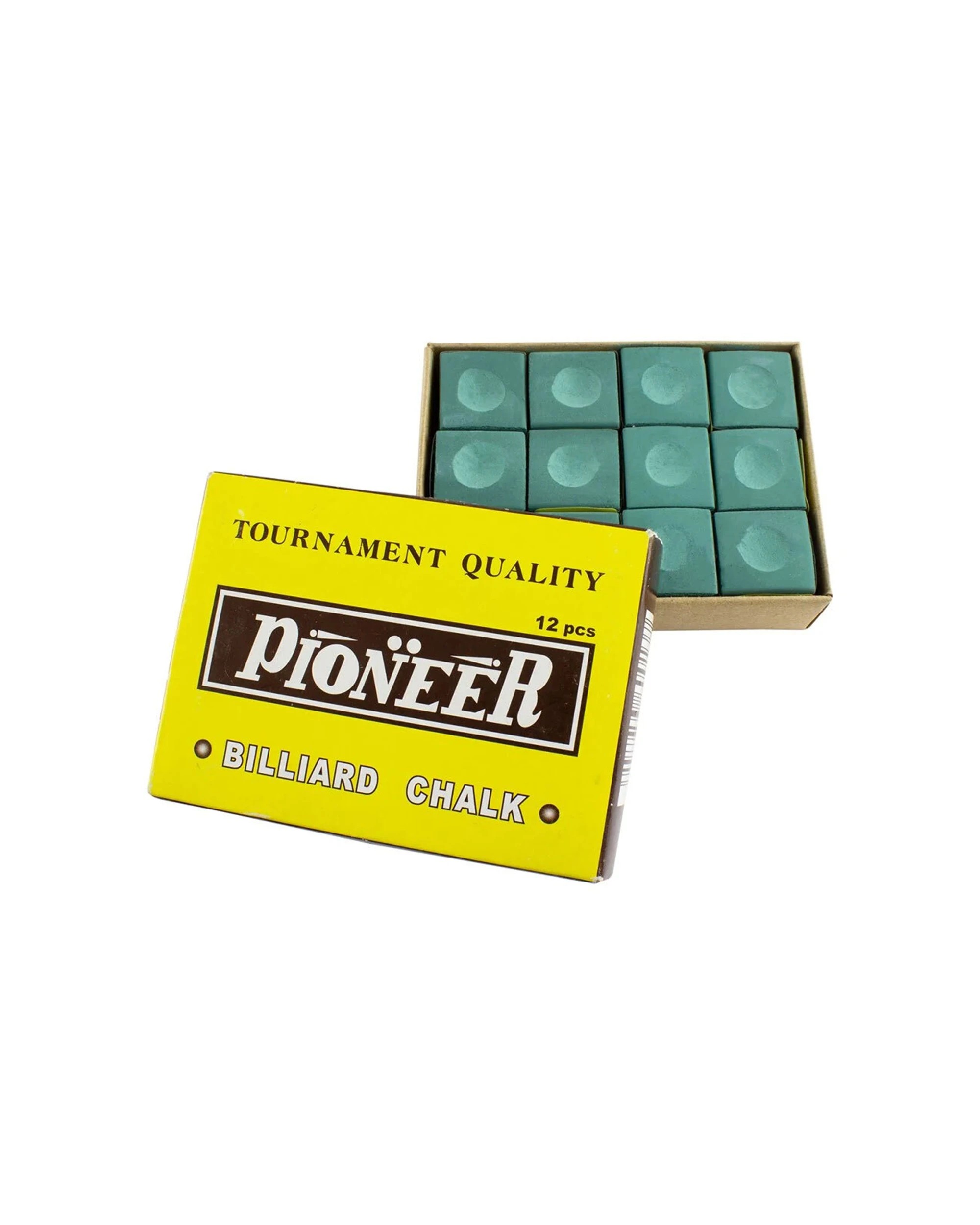 1 Formula Sports 12pc Pioneer Cue Chalk Square Tournament Quality - Green, 1 of 1