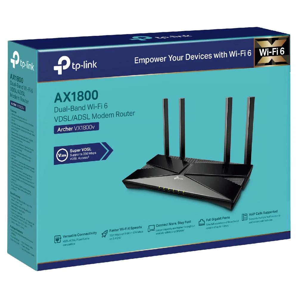 4 TP-Link AX1800v Dual-Band Wi-Fi 6 VDSL/ADSL Modem Router., 4 of 4
