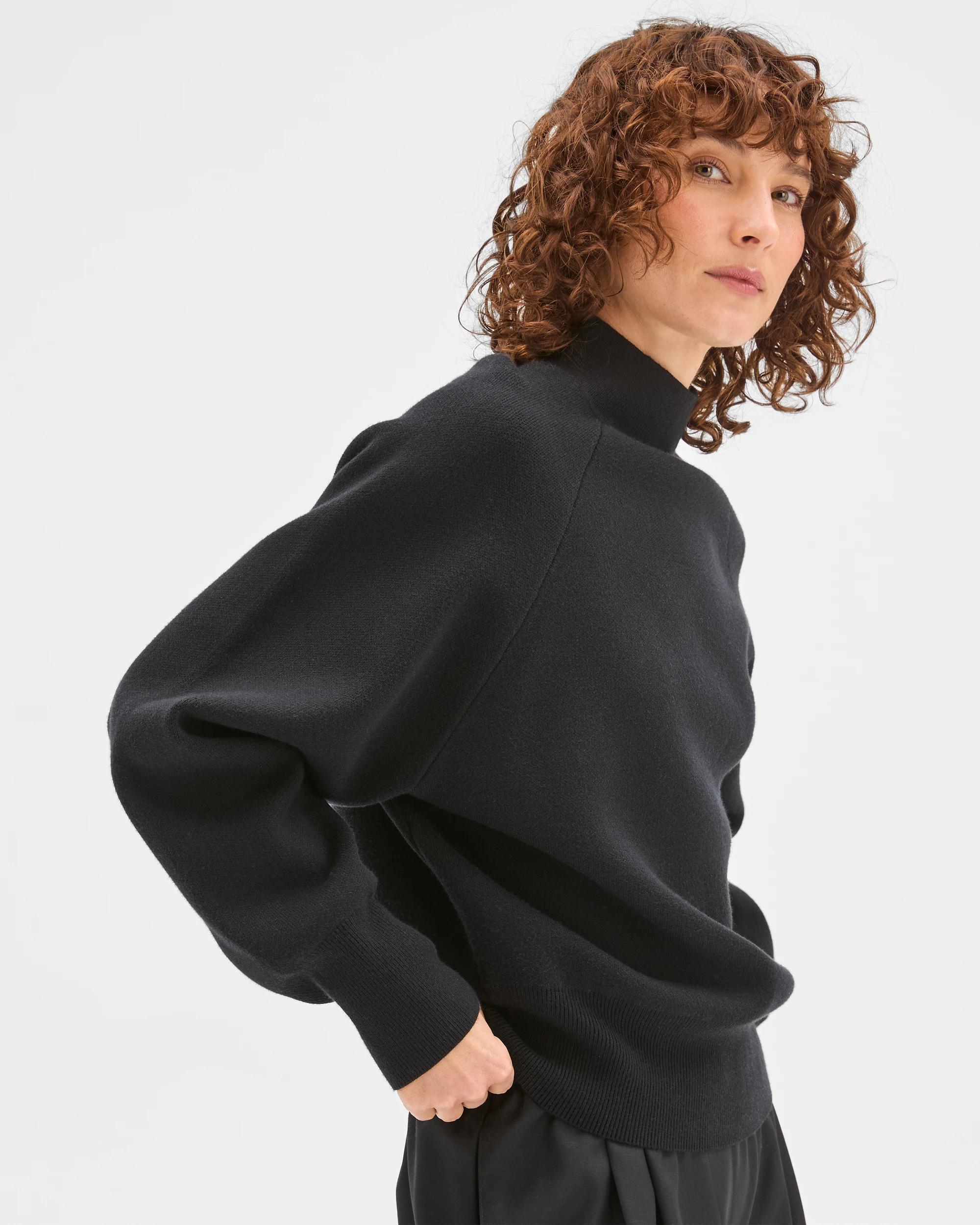 4 Preview Raglan Detail High Neck Jumper BLACK, 4 of 6