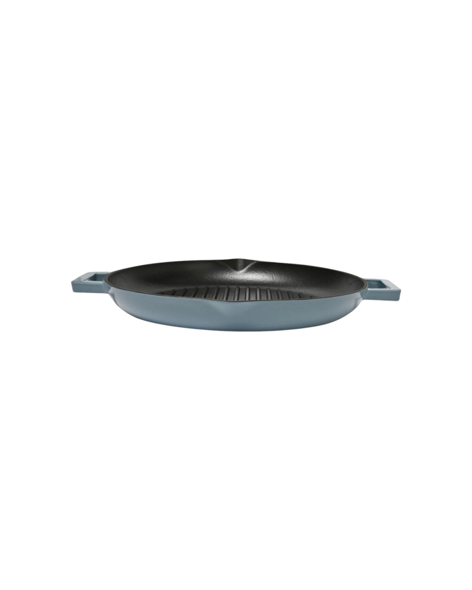 2 Classica Cast Iron Grill Pan Enamel Coating Frypan 31cm - Blue, 2 of 3
