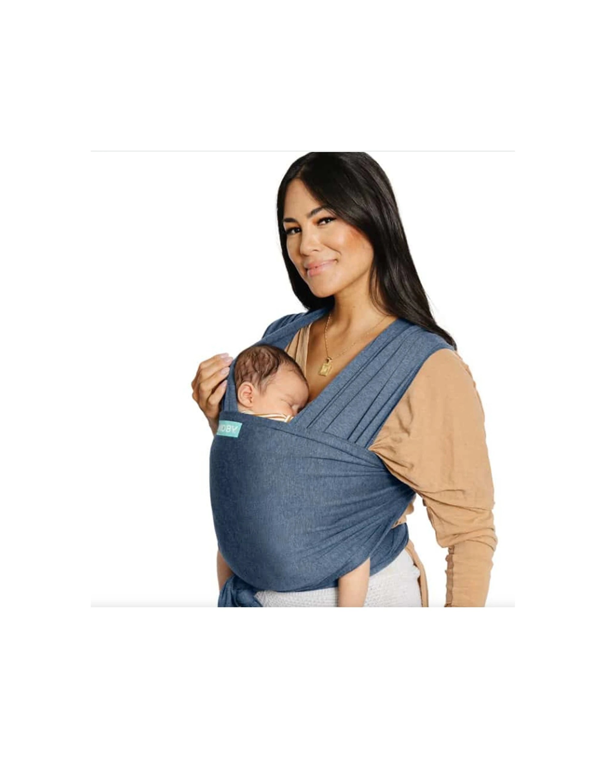 1 Babystudio Moby Evolution Wrap Baby Newborn Infant Viscose Body Carrier Denim - Blue, 1 of 3