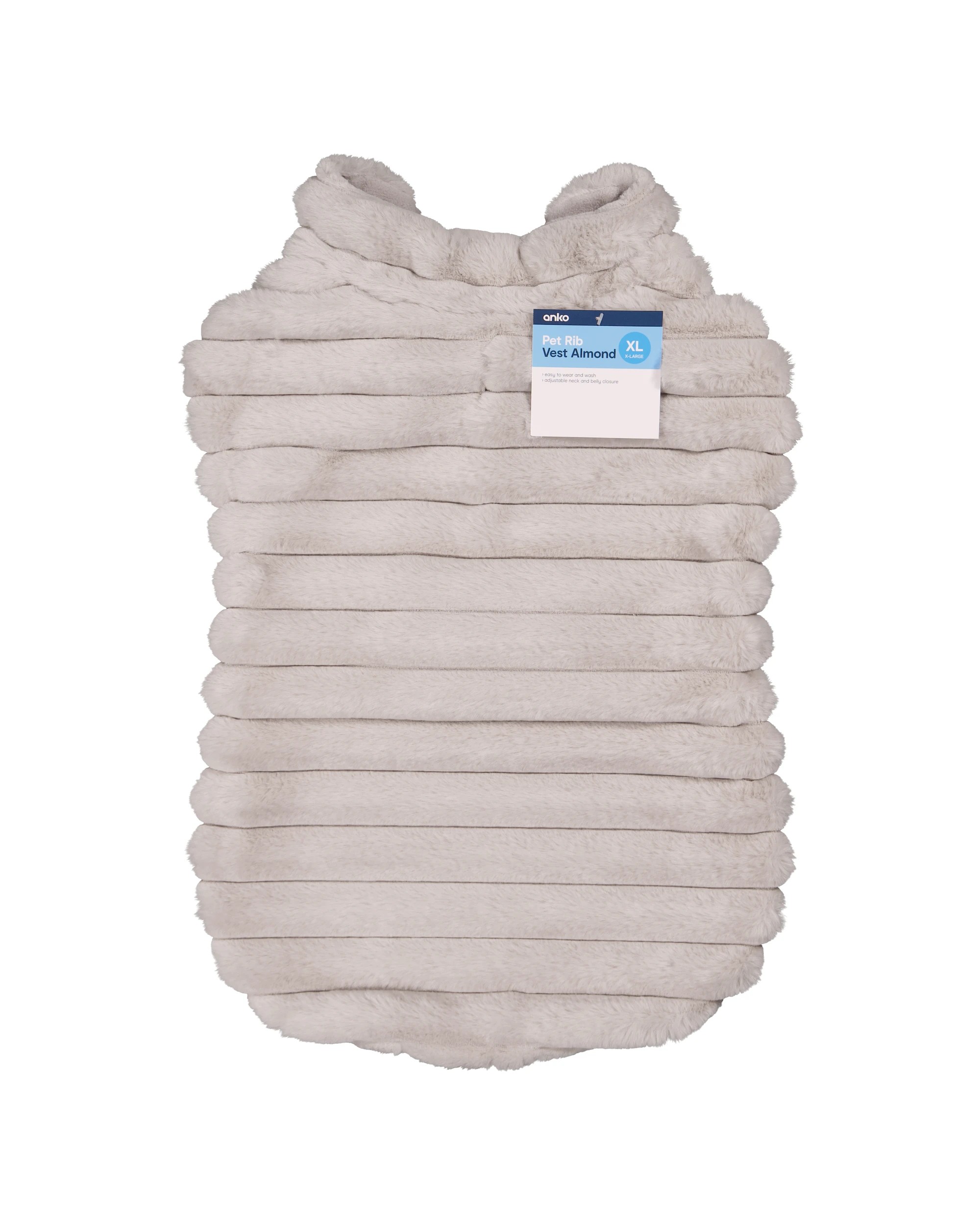 10 Pet Ribbed Vest - Extra Large, Almond, 10 of 10