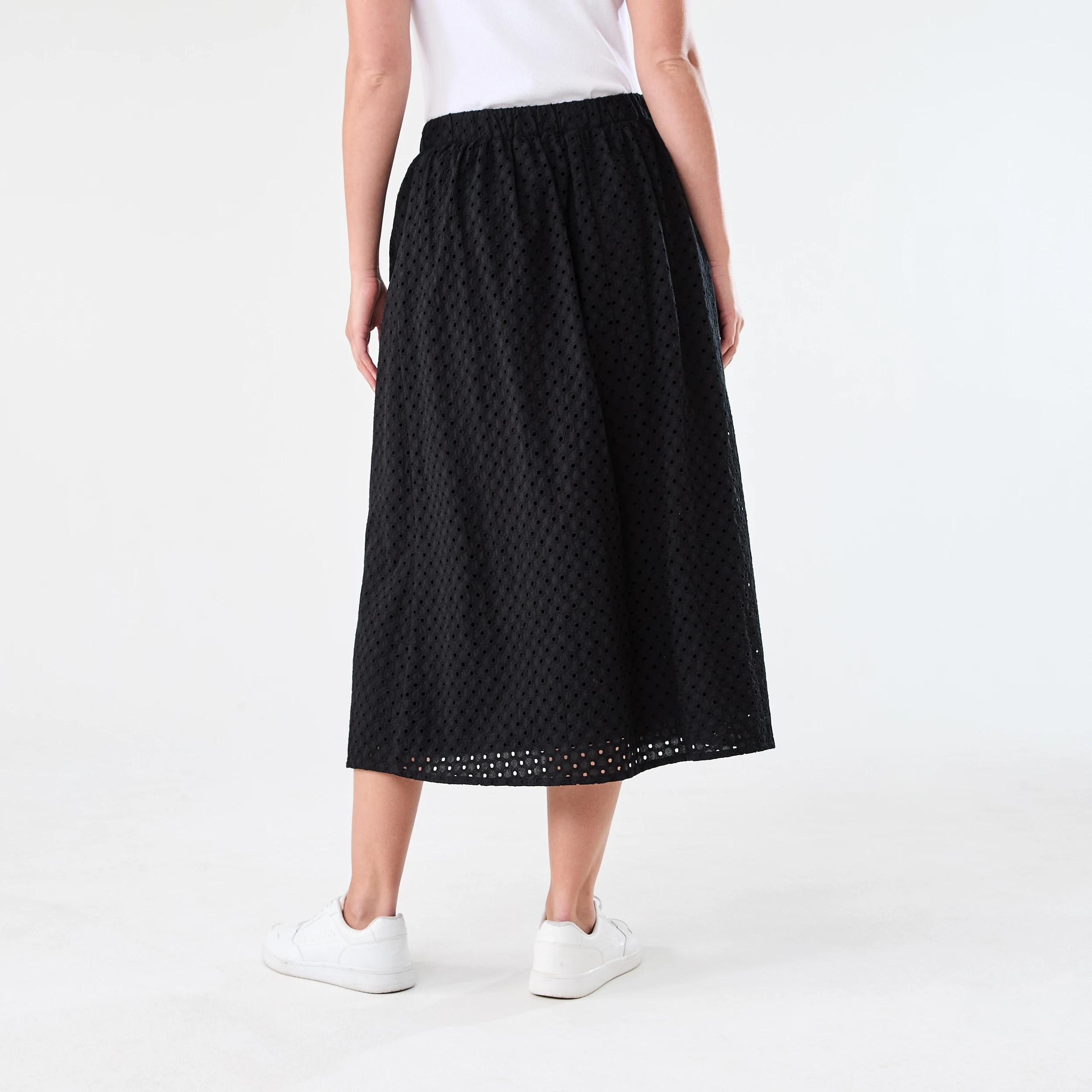 3 Broderie Maxi Skirt Black, 3 of 4